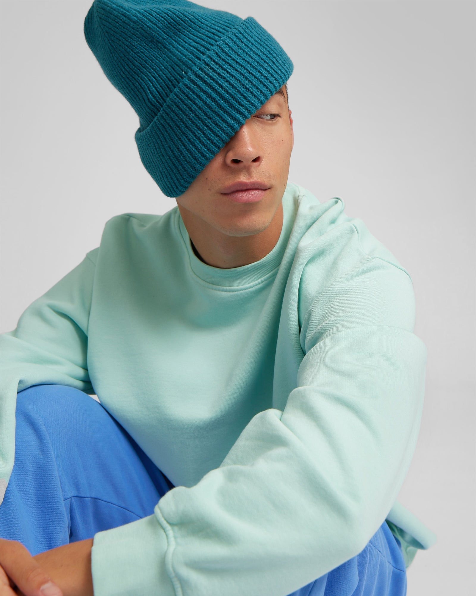Merino Wool Hat - Teal Blue