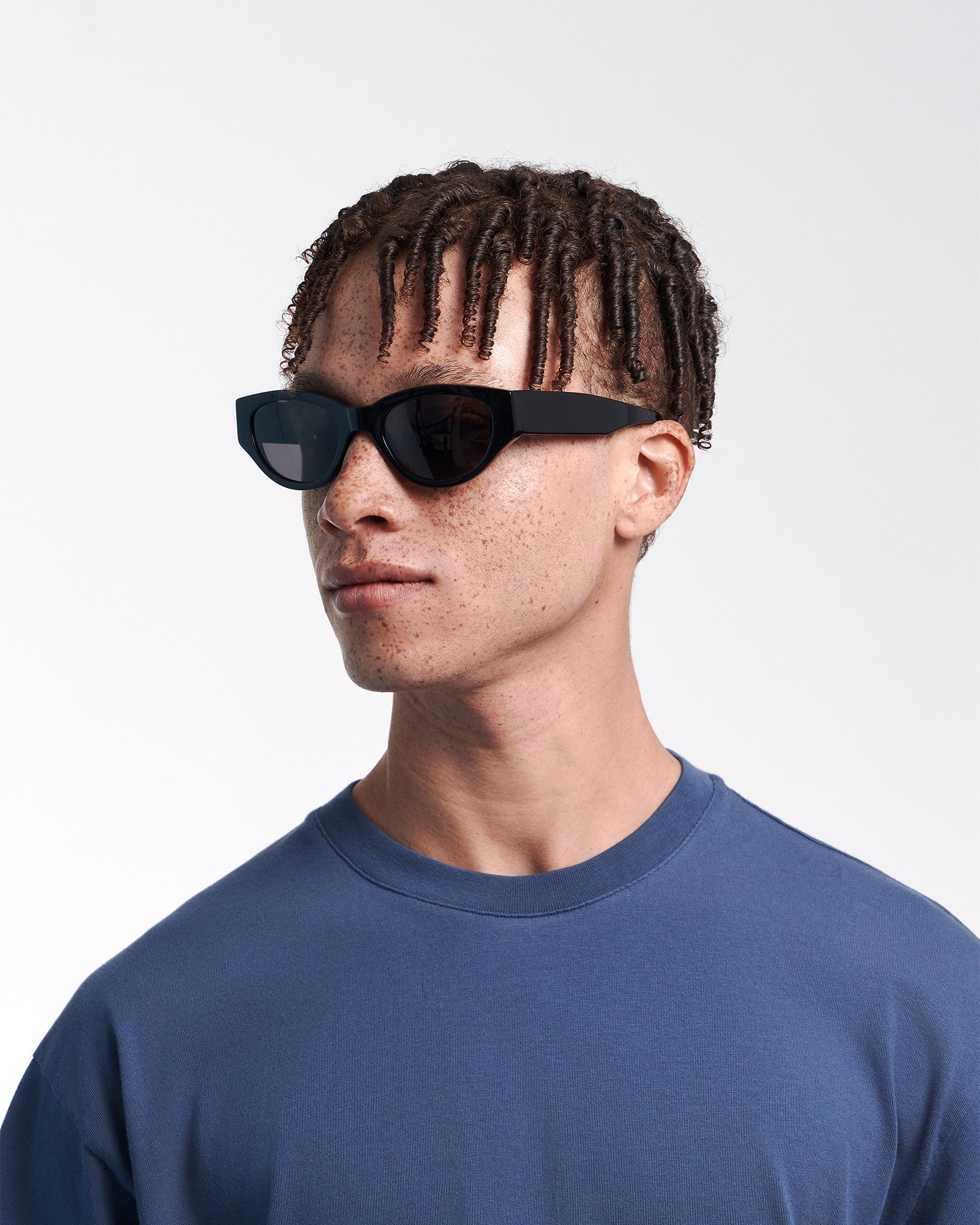 Sunglass 16 - Deep Black Solid - Orange