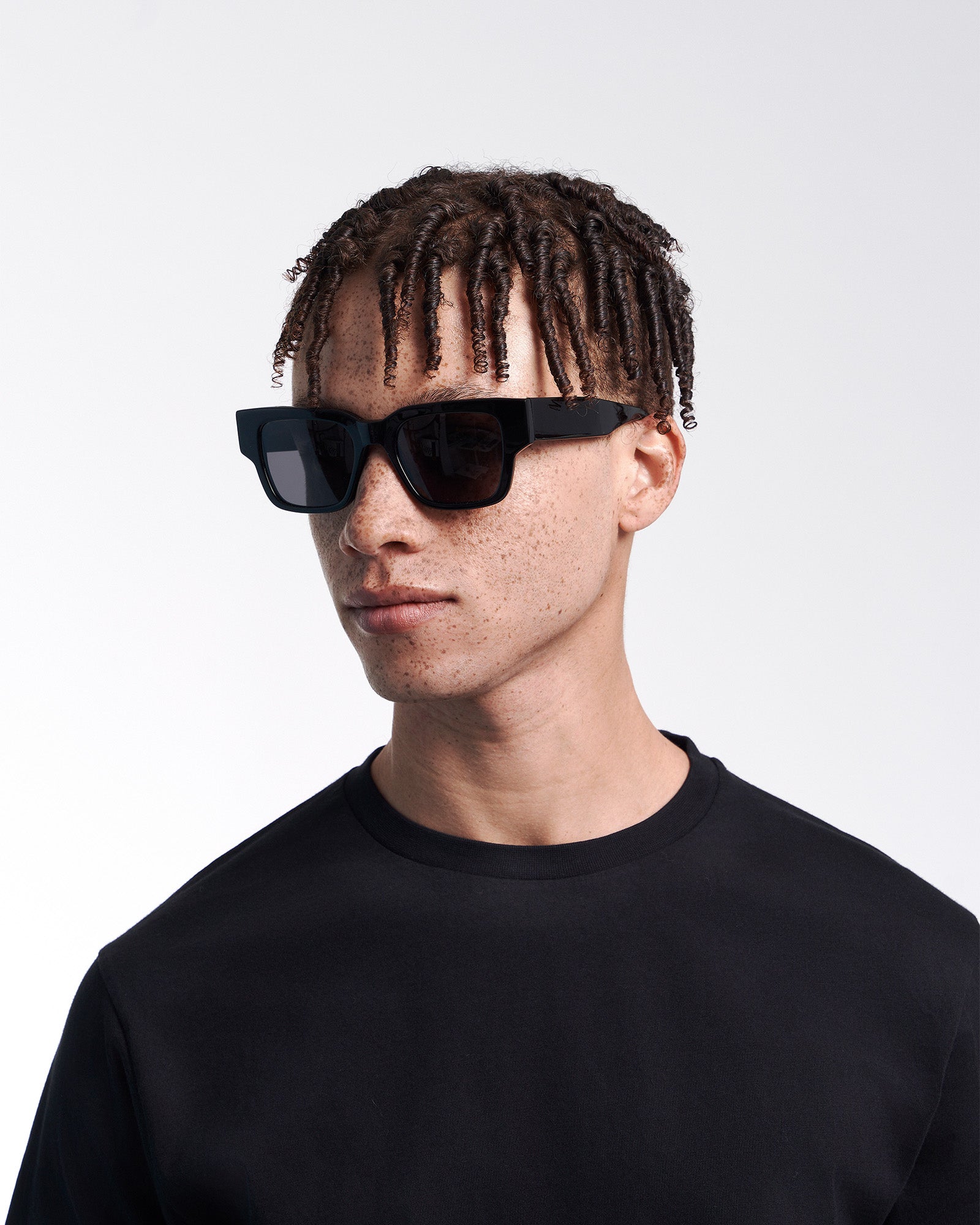 Sunglass 02 - Deep Black Solid - Orange