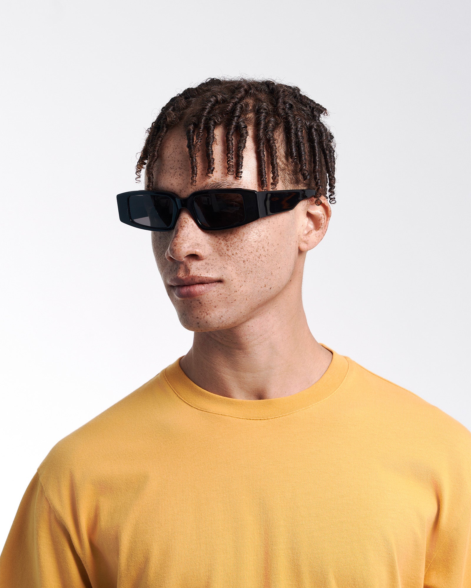 Sunglass 05 - Deep Black Solid - Orange