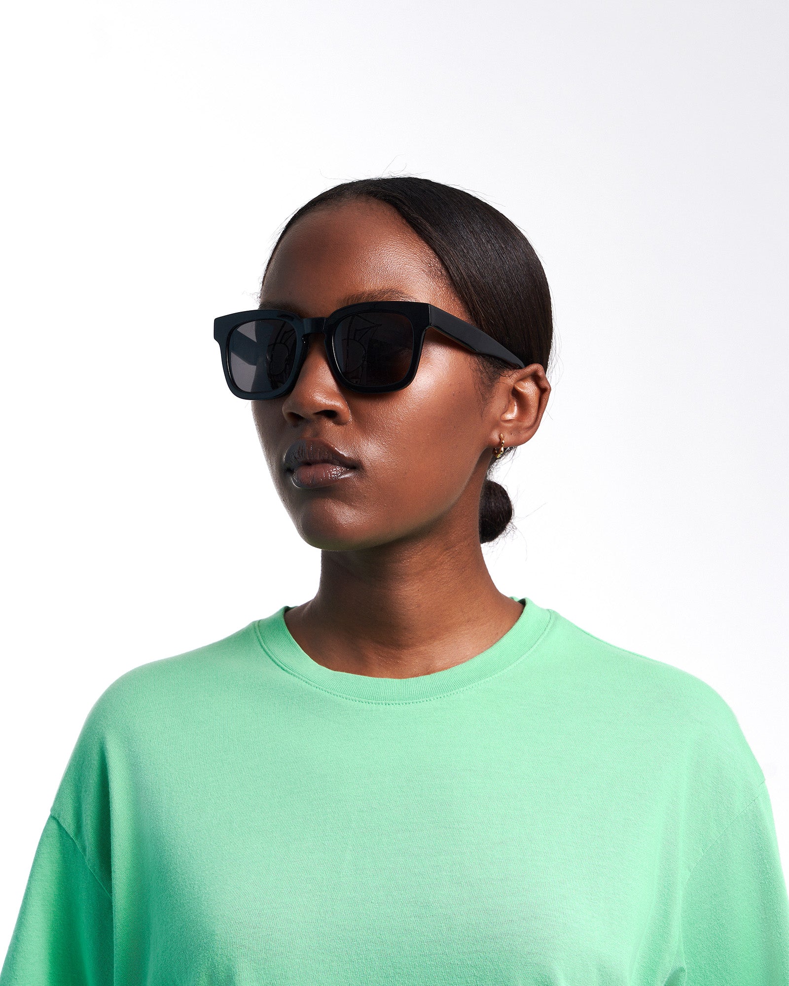 Sunglass 18 - Deep Black Solid - Orange