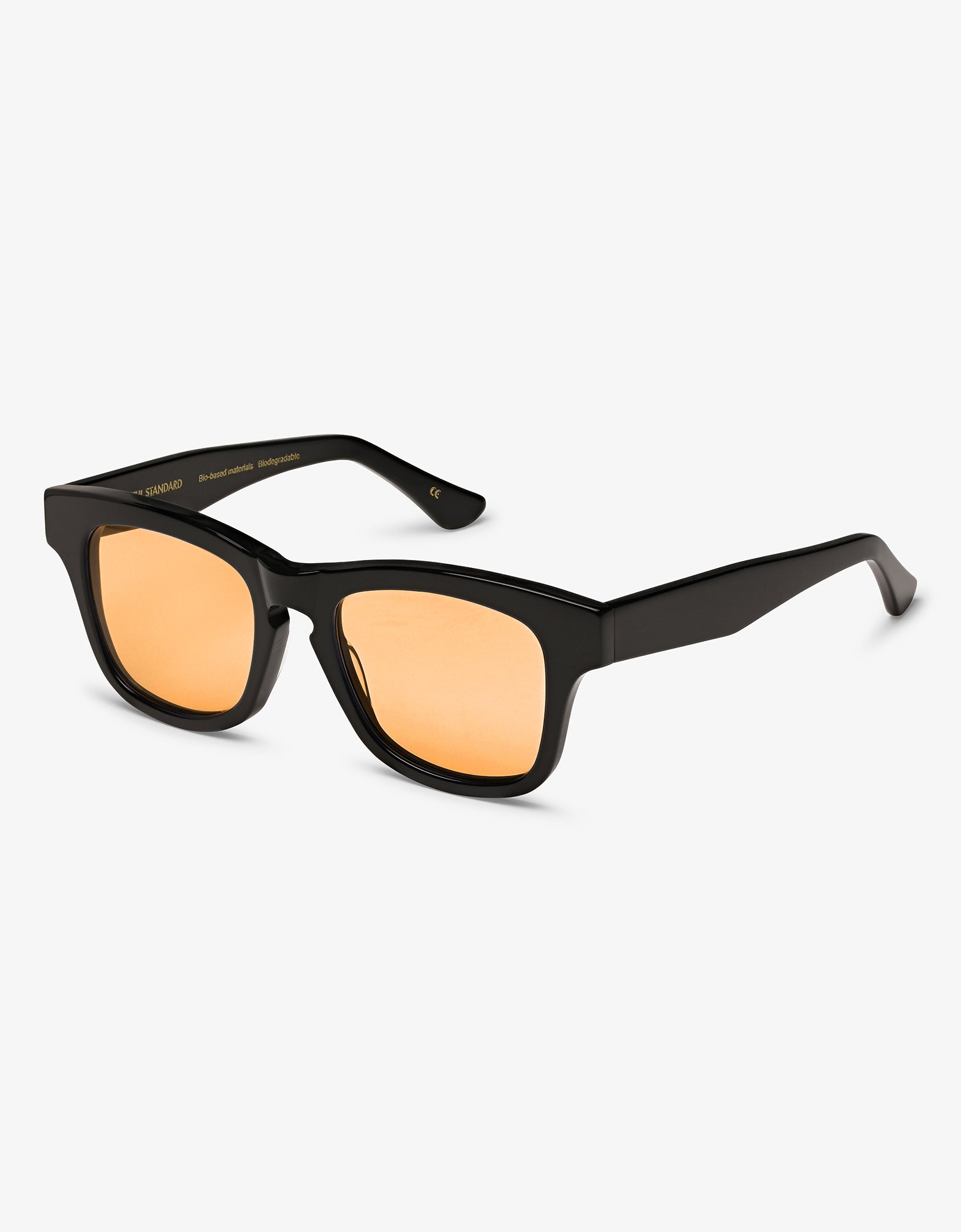 Sunglass 17 - Deep Black Solid - Orange