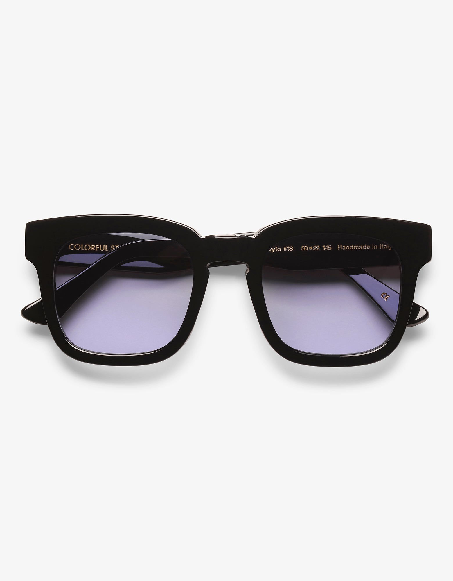 Sunglass 18 - Deep Black Solid - Lavender