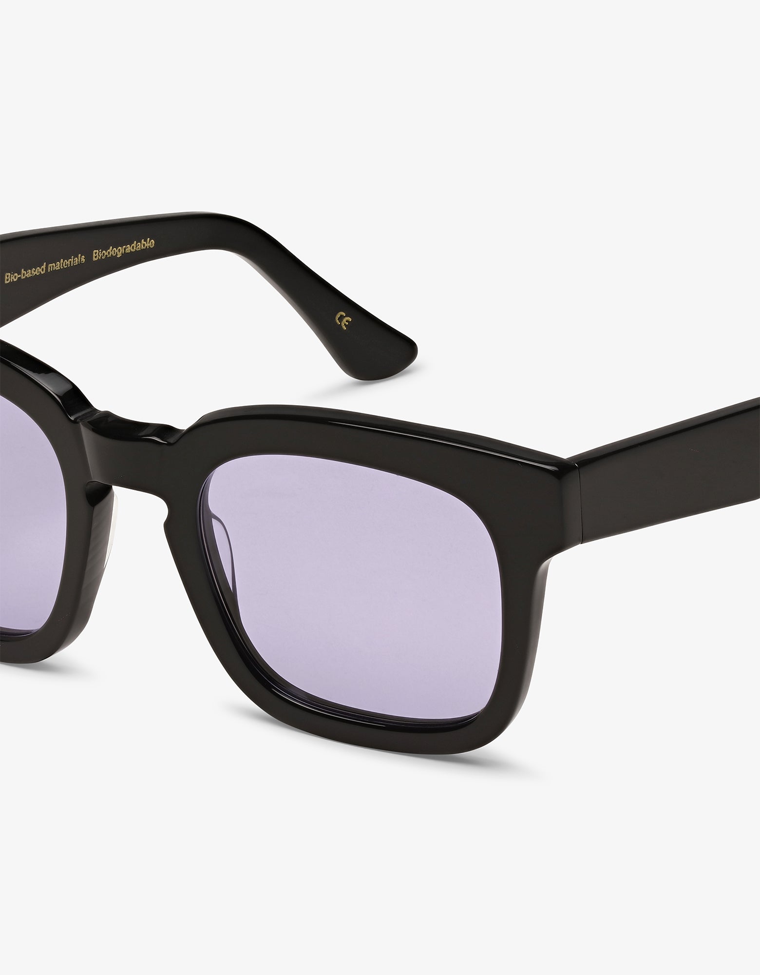 Sunglass 18 - Deep Black Solid - Lavender