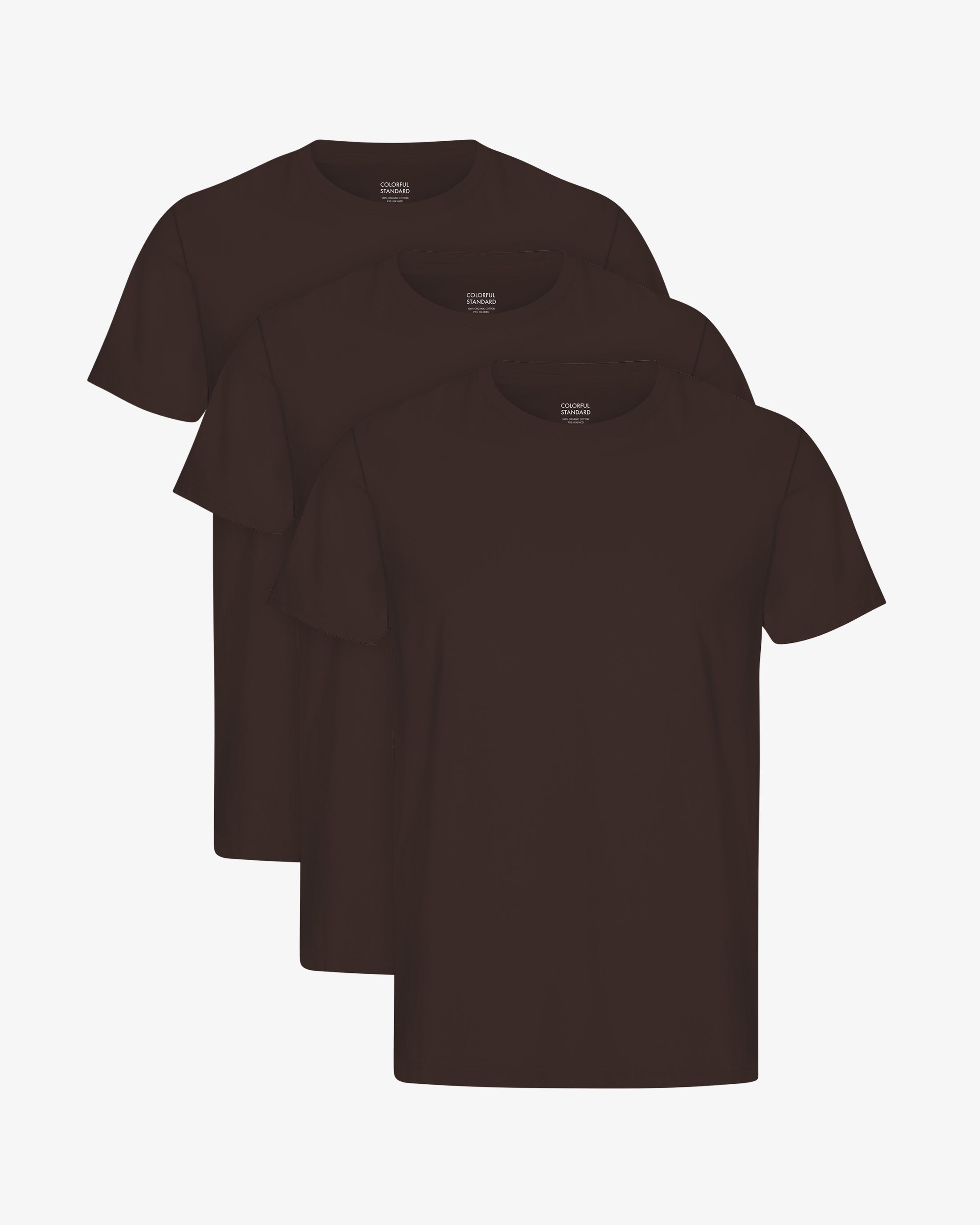 Classic Organic Tee - Coffee Brown (3-Pack)