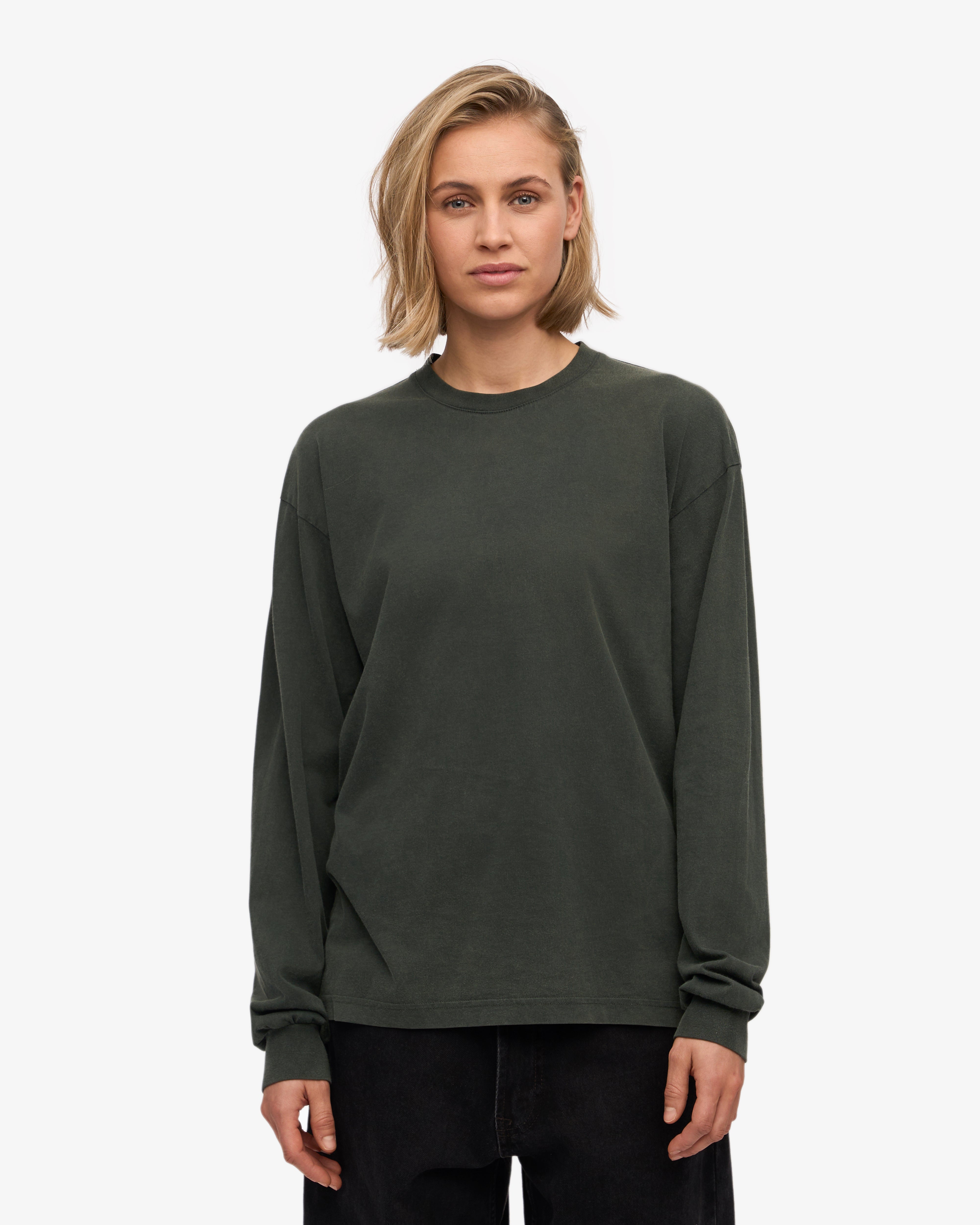 Oversized Organic LS T-Shirt - Faded Khaki