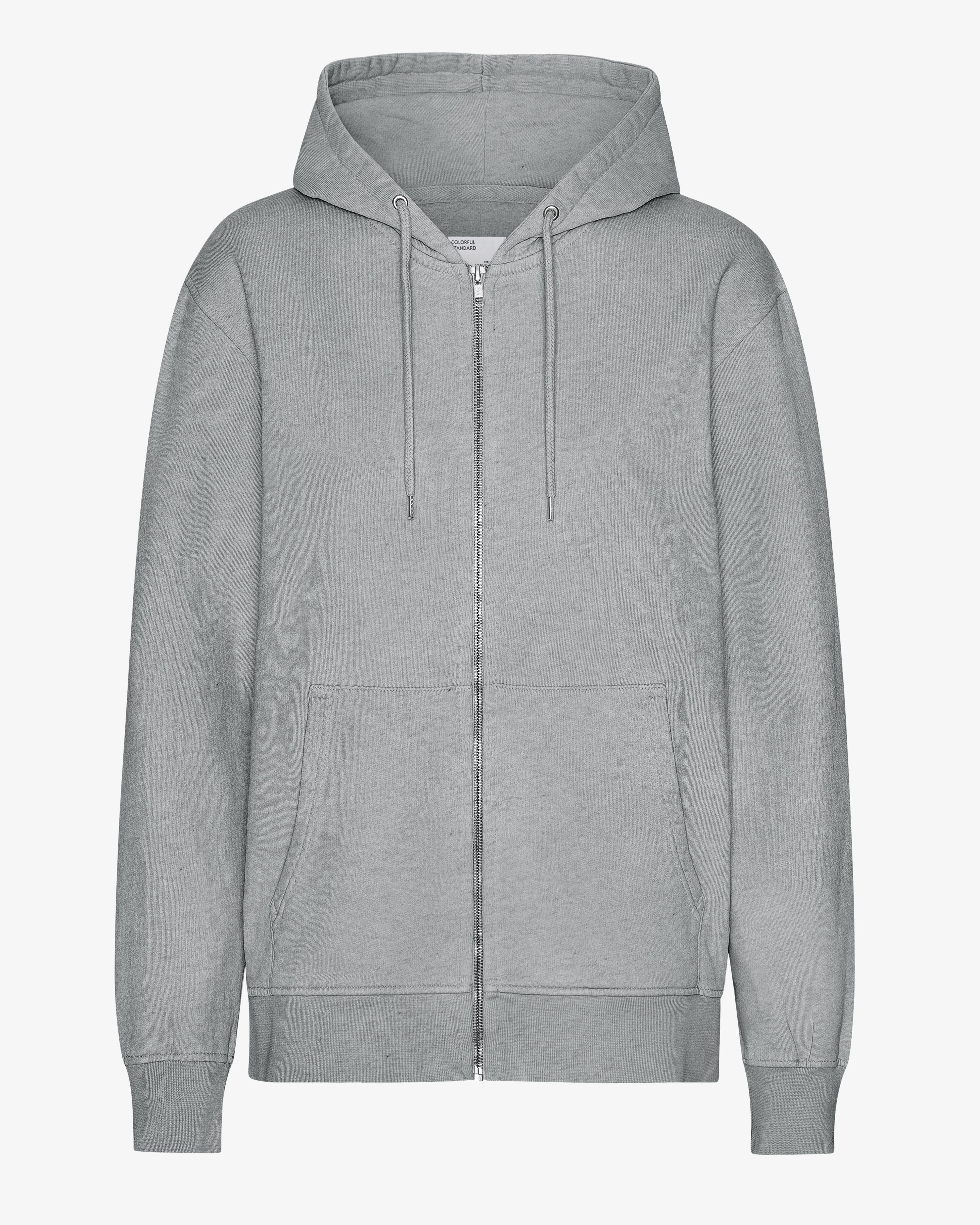 Classic Organic Zip Hood - Heather Grey