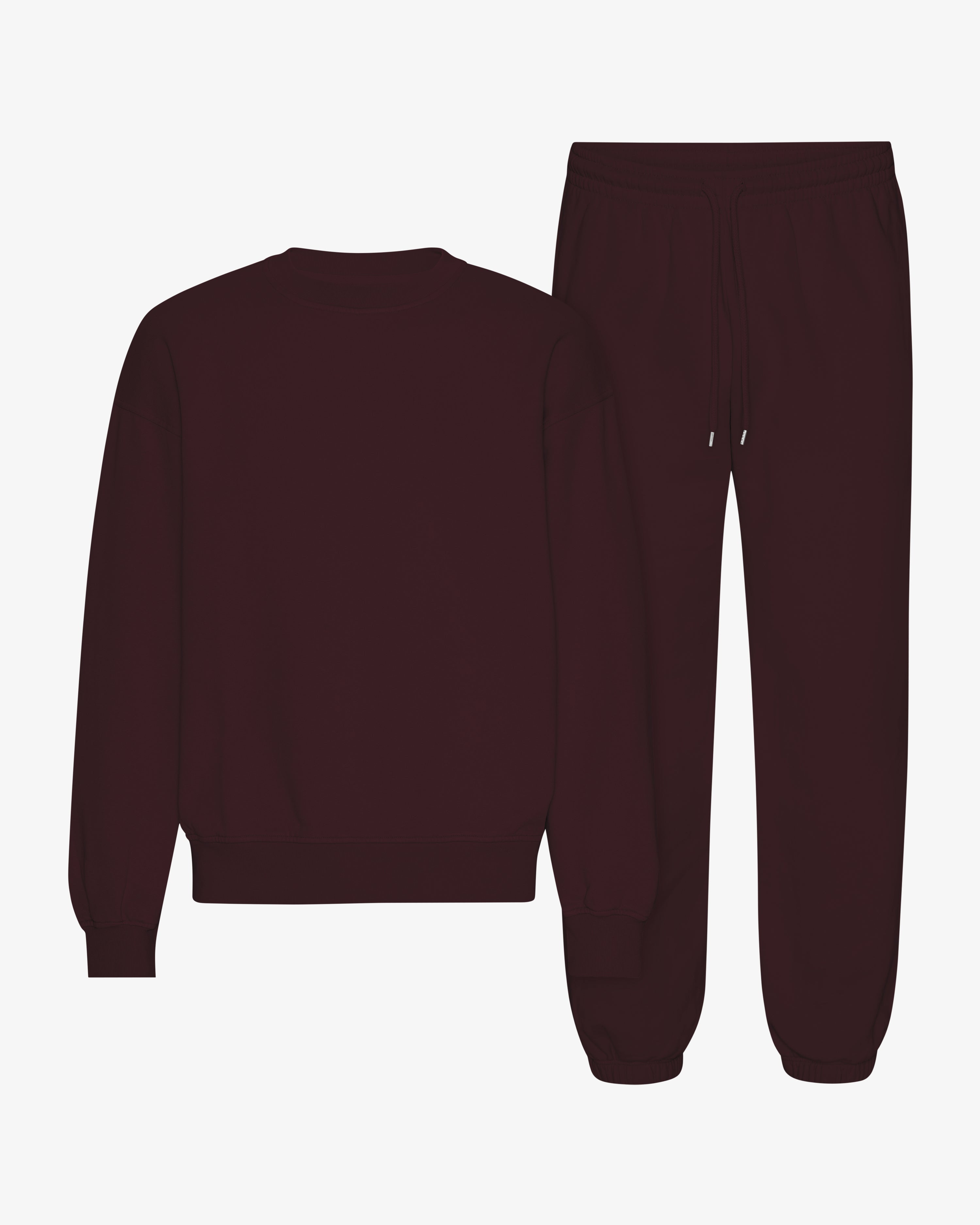 Organic Relaxed Sweatsuit - Oxblood Red