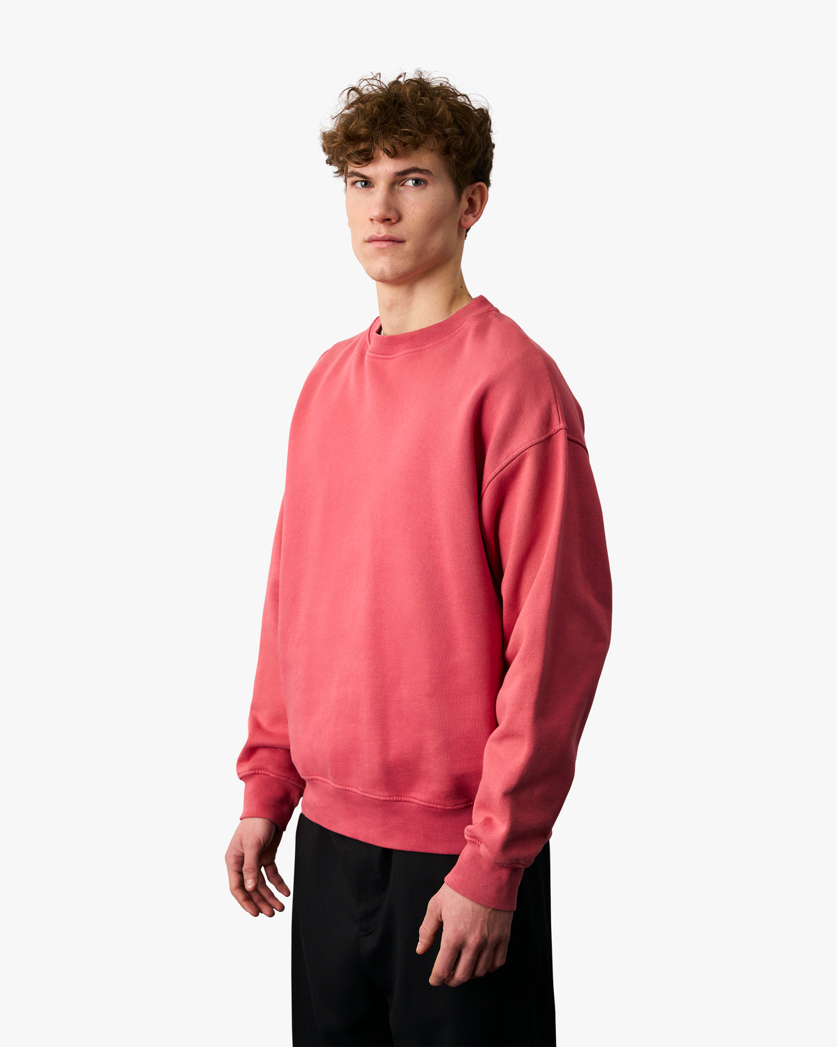 Organic oversized crew snow melange