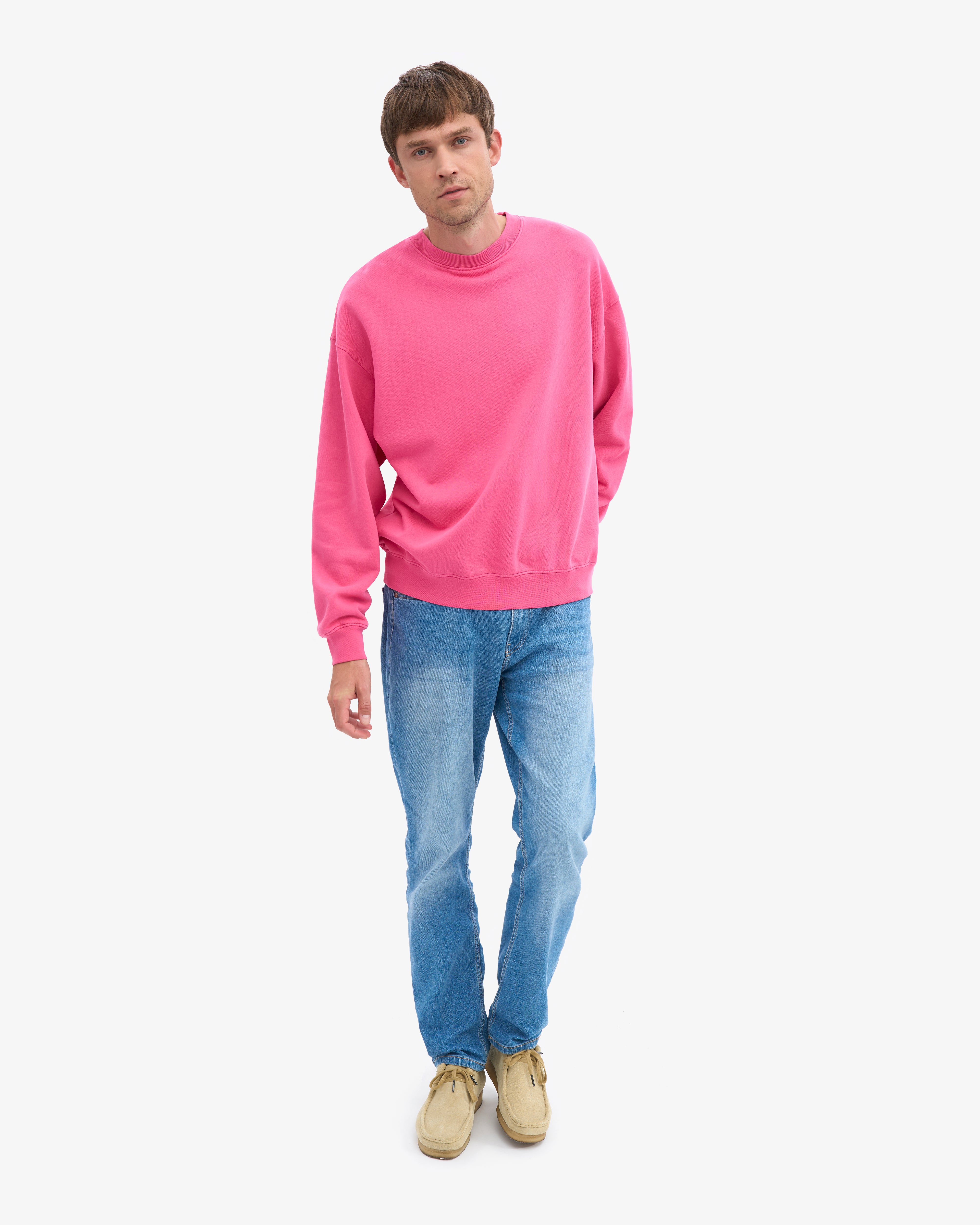 Organic Oversized Crew - Bubblegum Pink