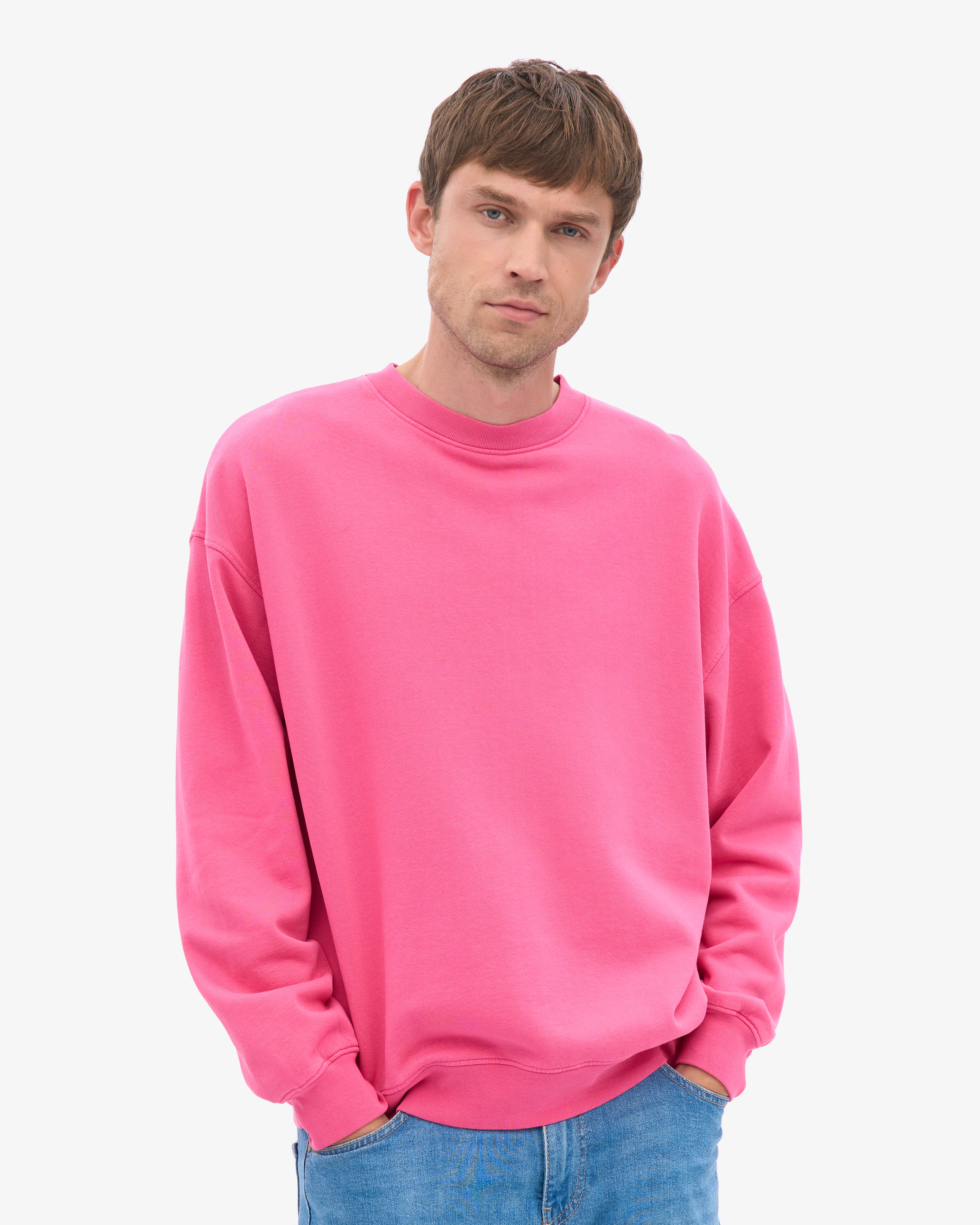 Organic Oversized Crew - Bubblegum Pink