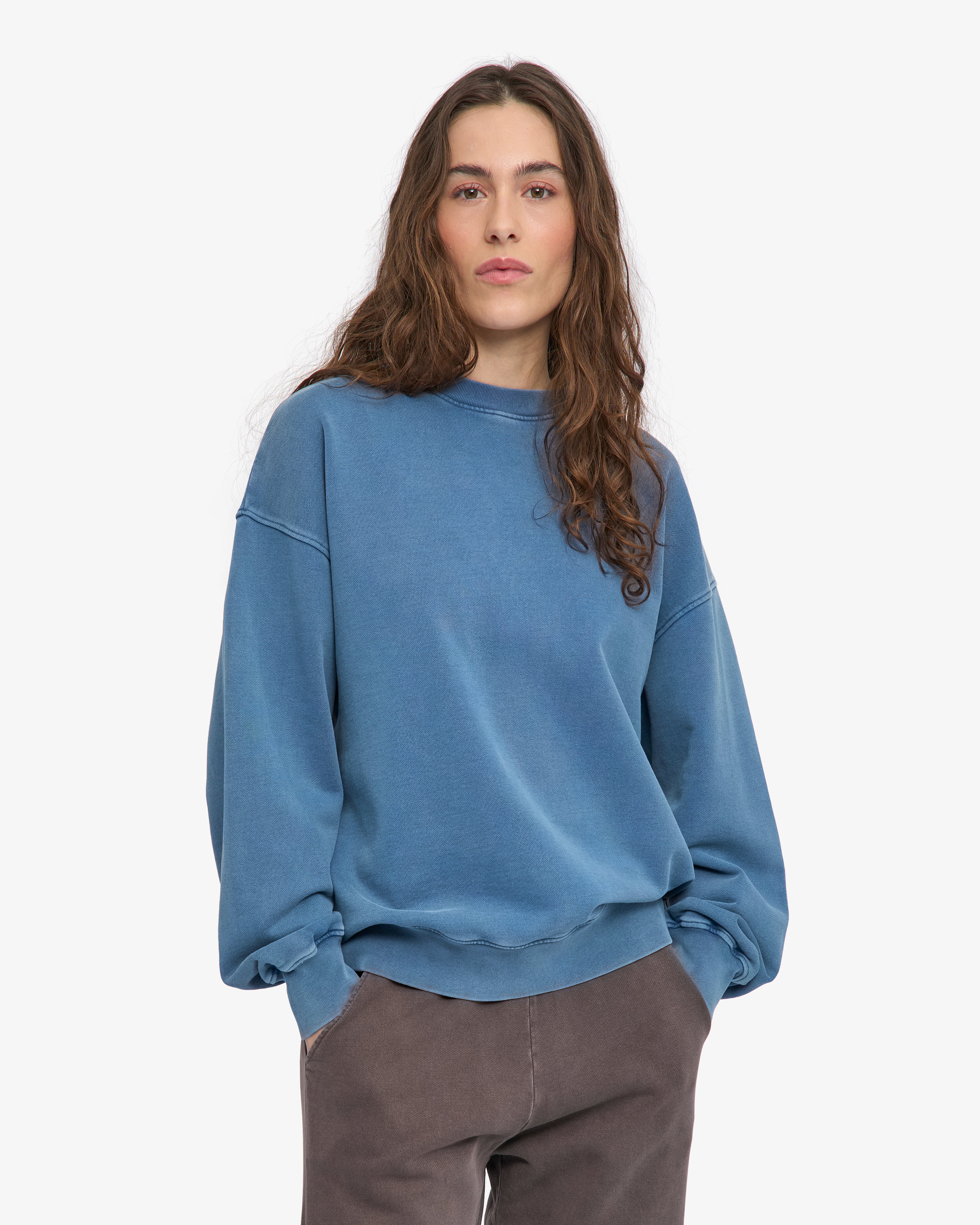 Organic Oversized Crew - Faded Indigo