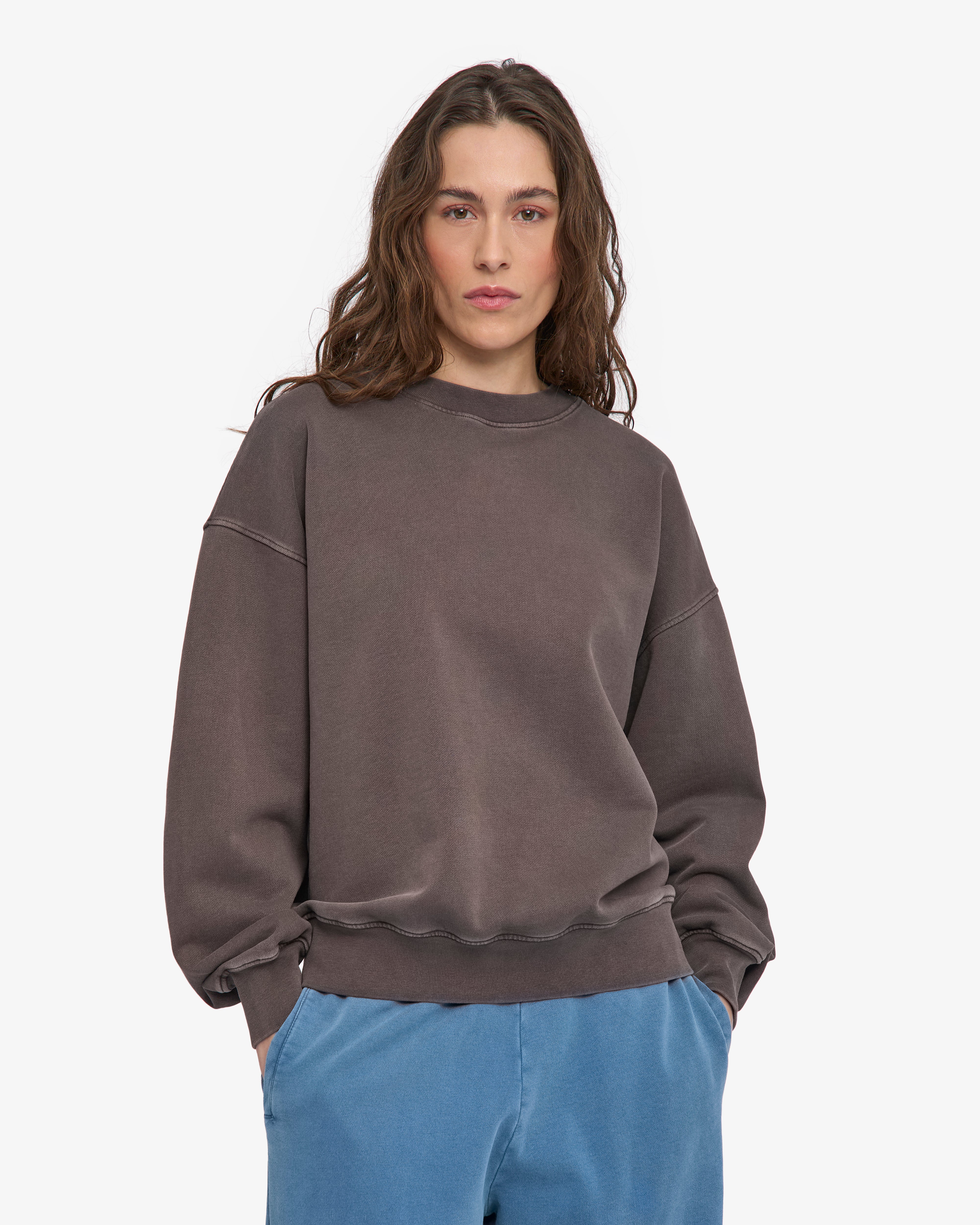 Organic Oversized Crew - Faded Mud