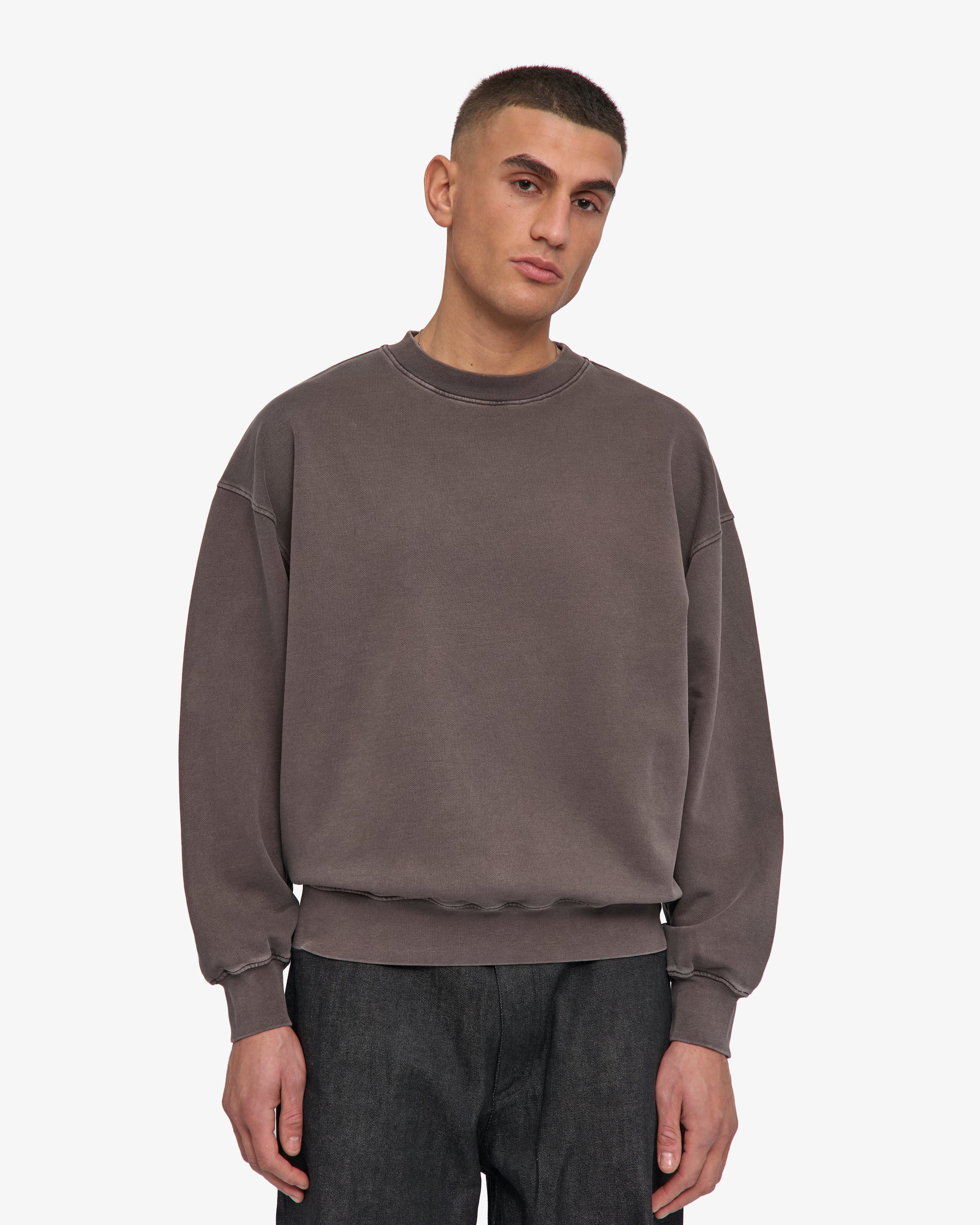 Organic Oversized Crew - Faded Mud