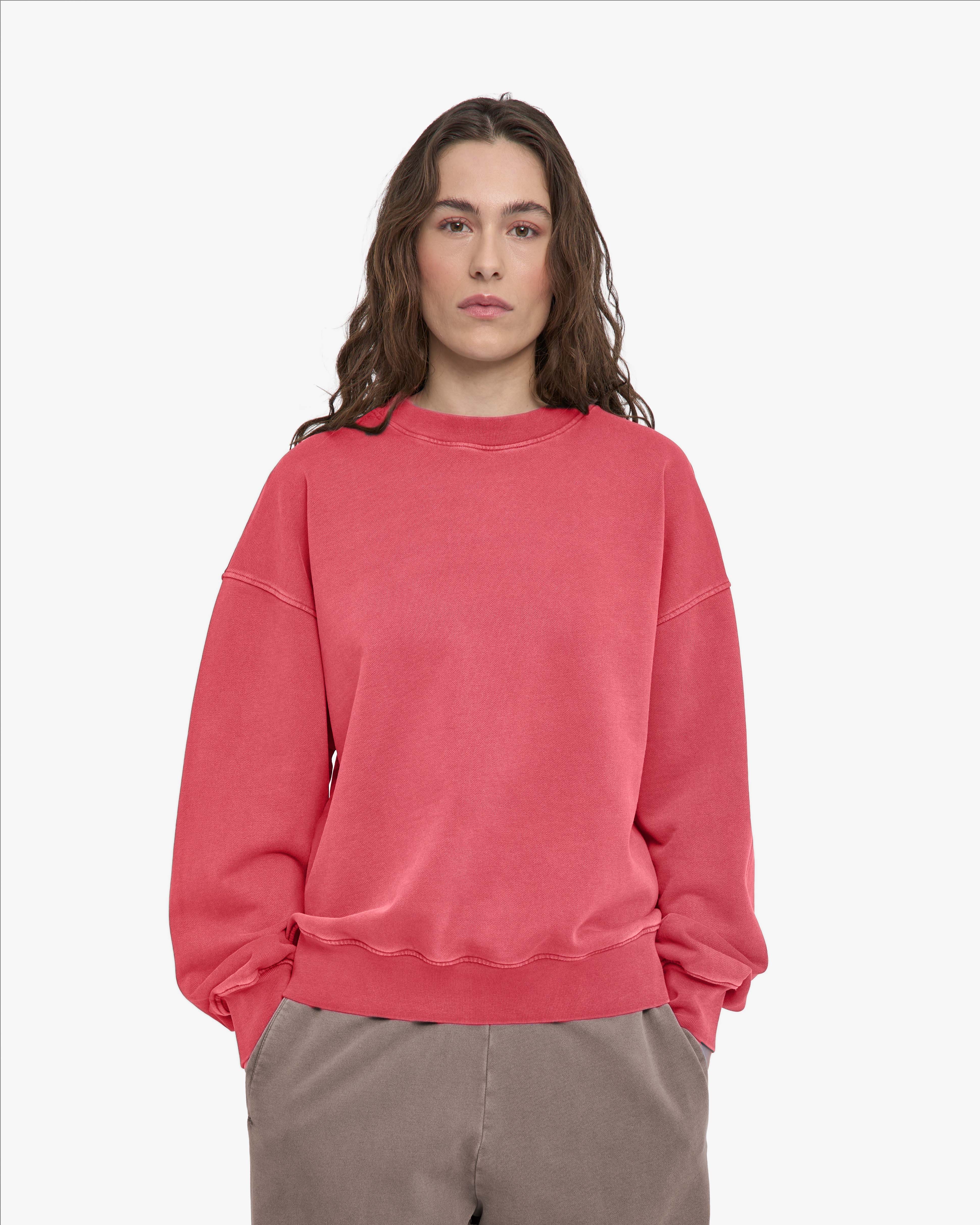 Organic Oversized Crew - Faded Red