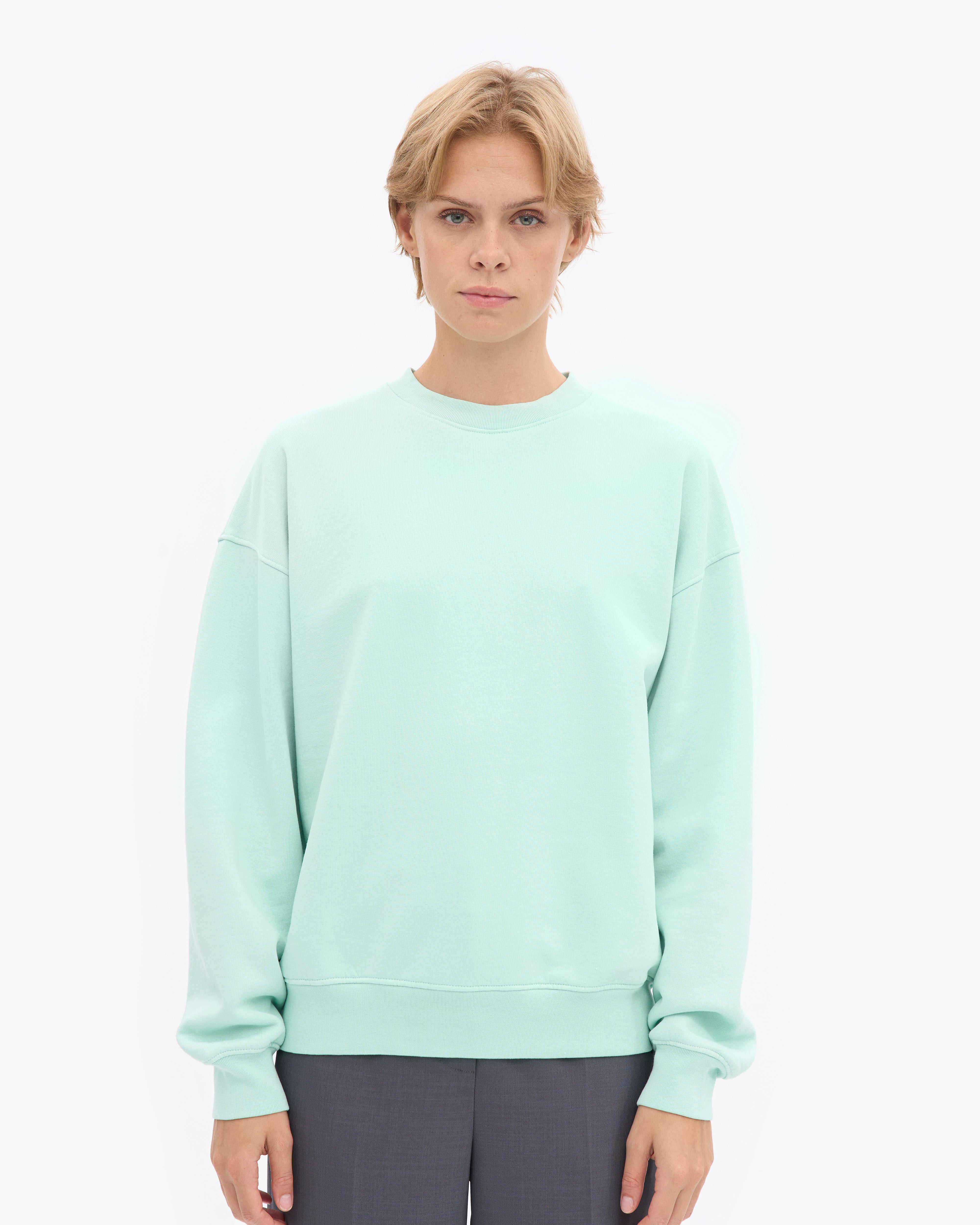 Organic Oversized Crew - Light Aqua