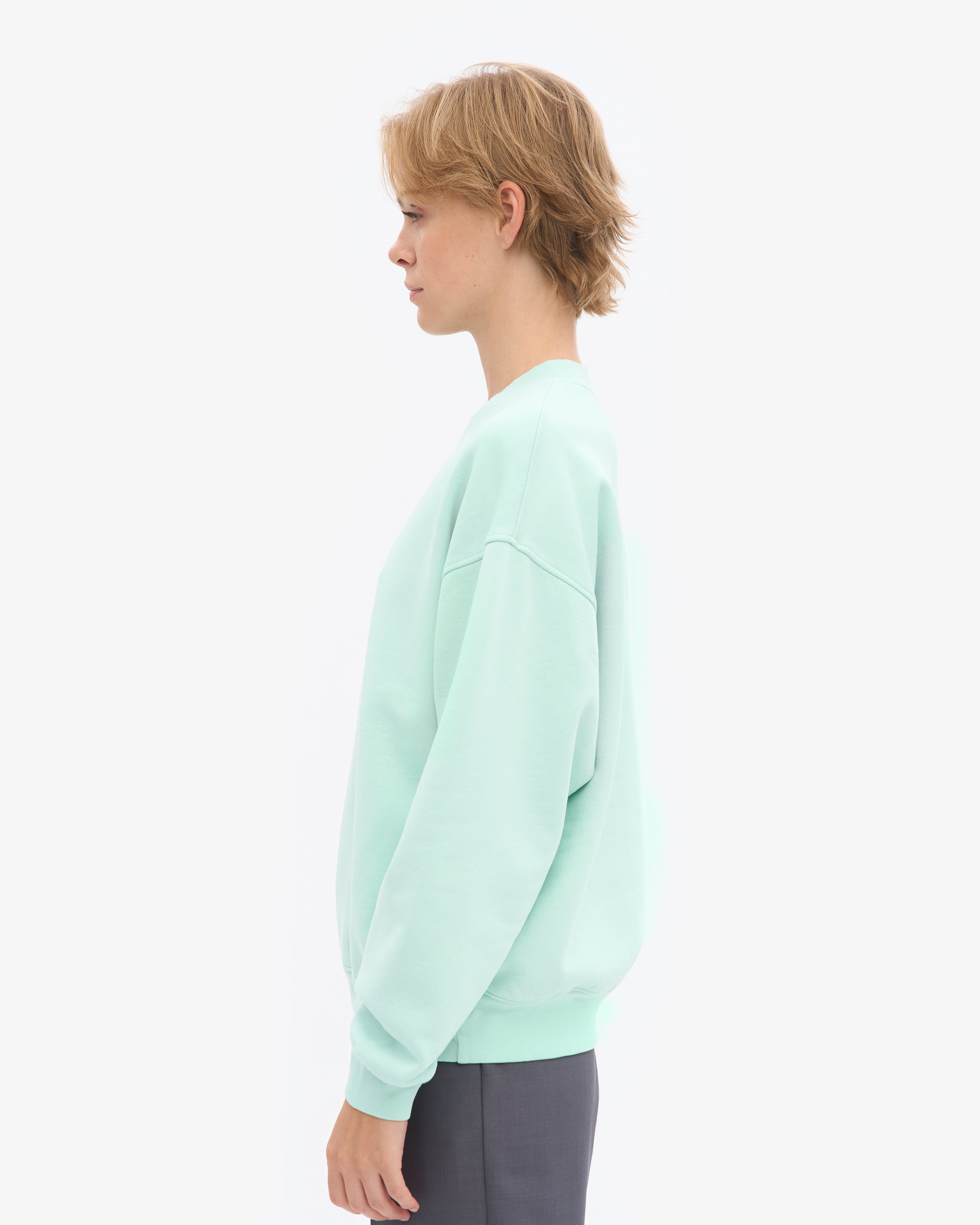 Organic Oversized Crew - Light Aqua