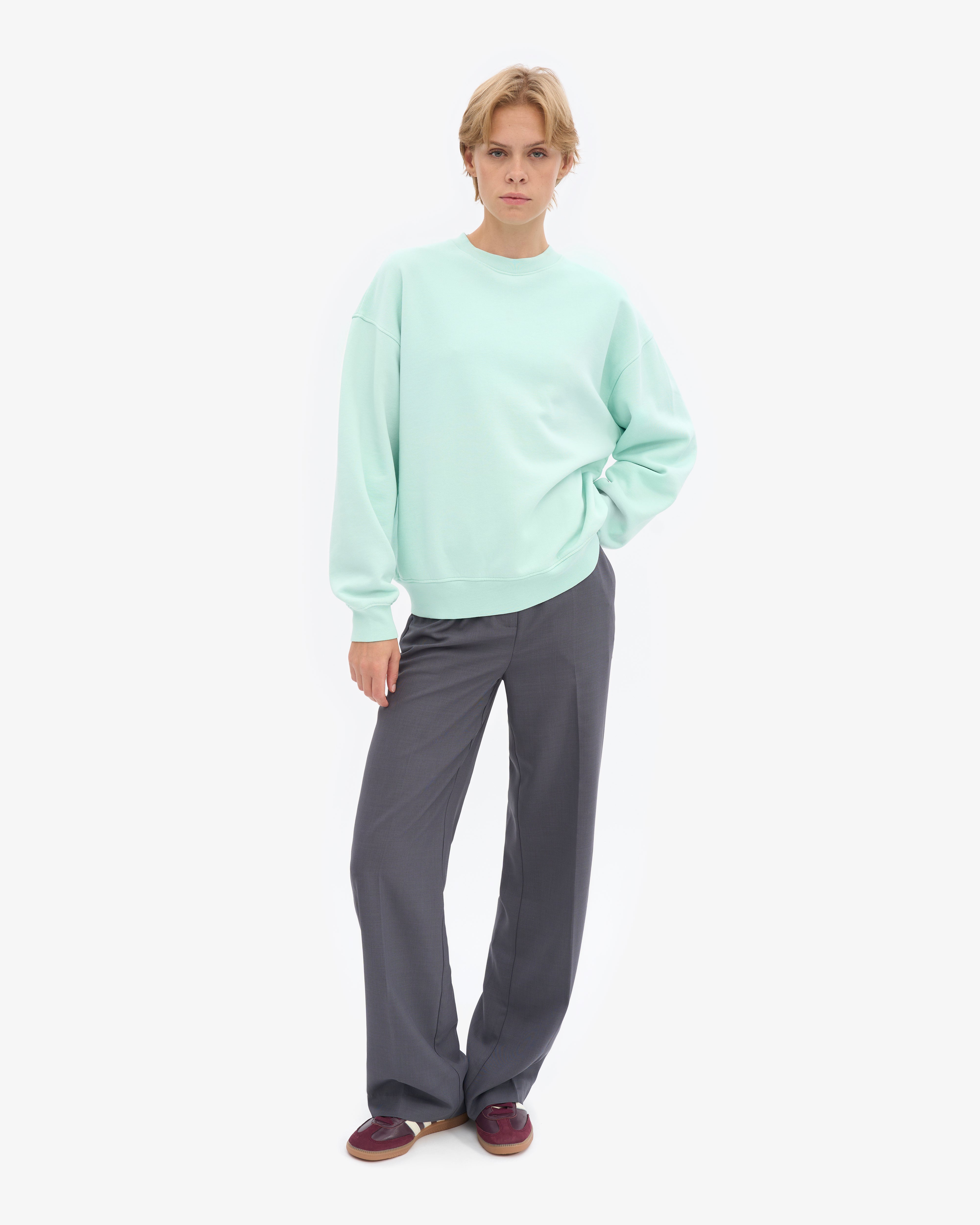 Organic Oversized Crew - Light Aqua