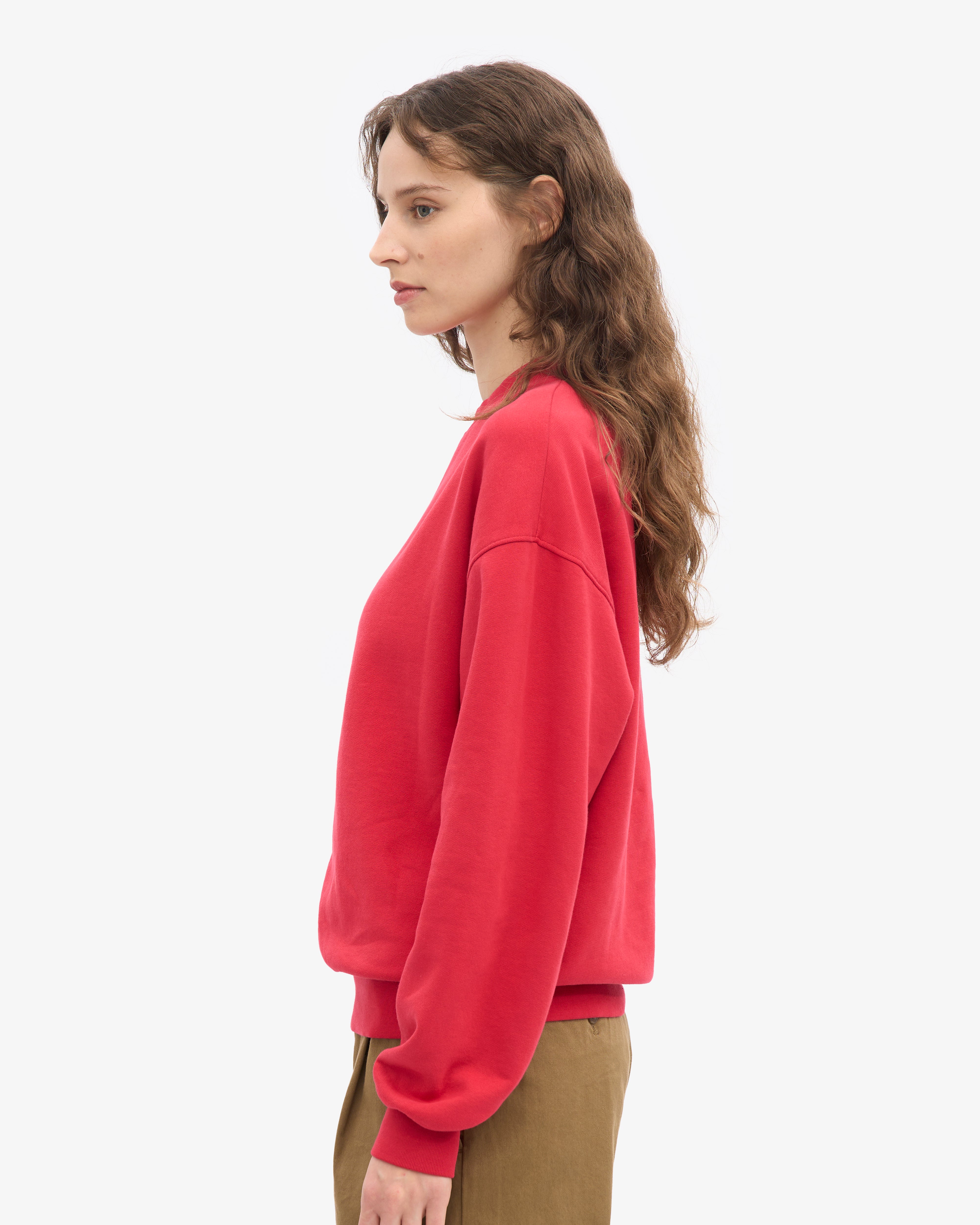 Organic Oversized Crew - Scarlet Red