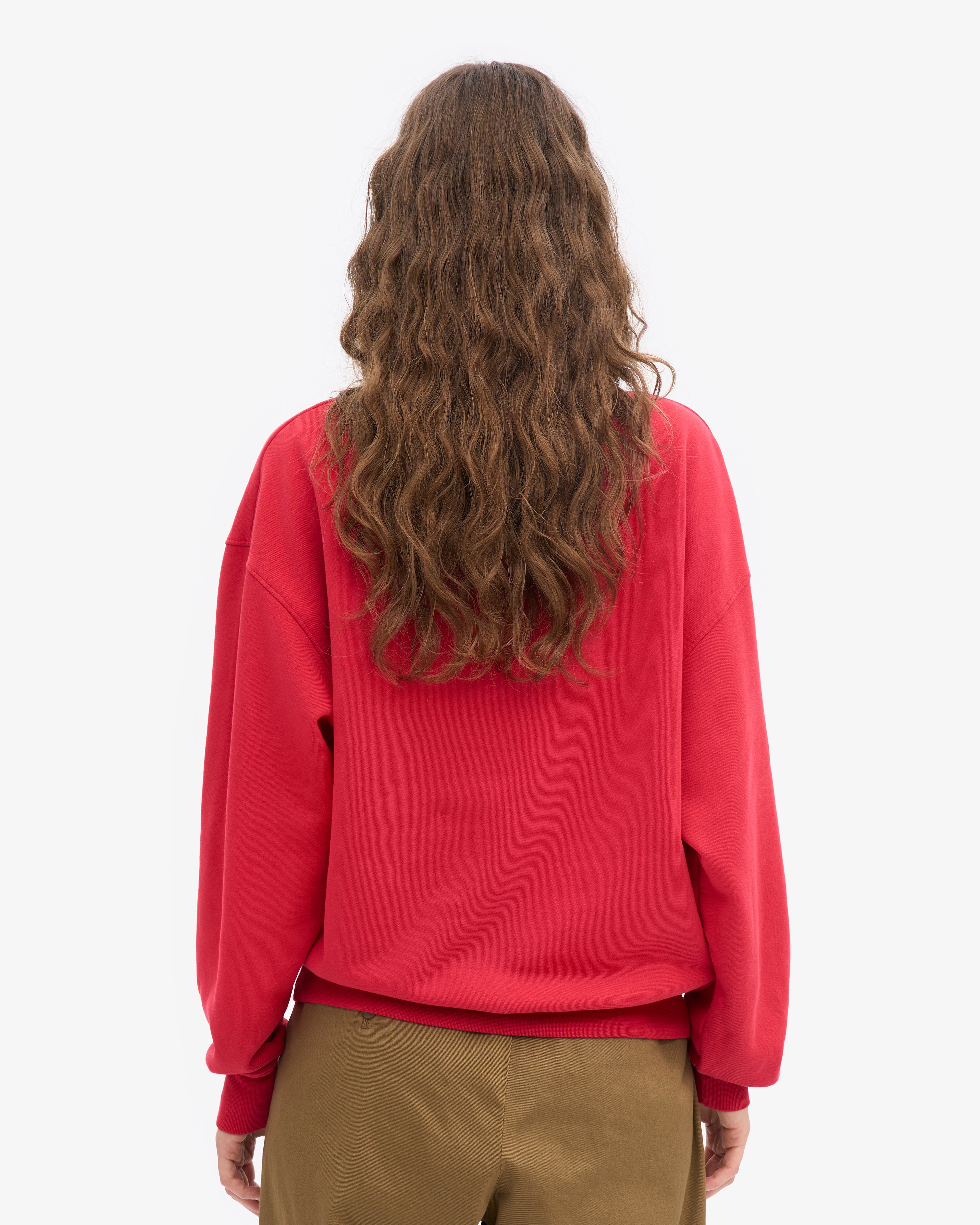 Organic Oversized Crew - Scarlet Red