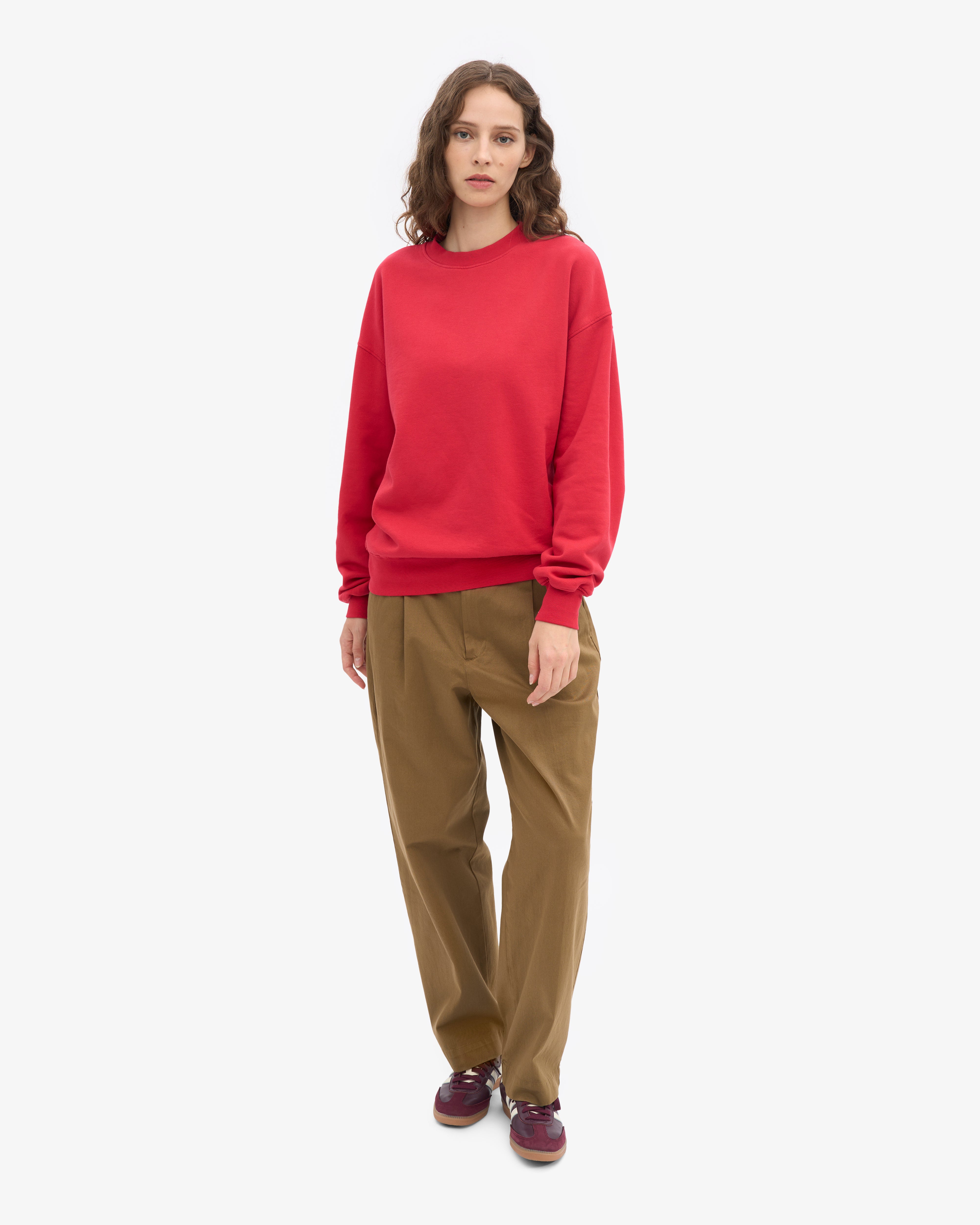 Organic Oversized Crew - Scarlet Red