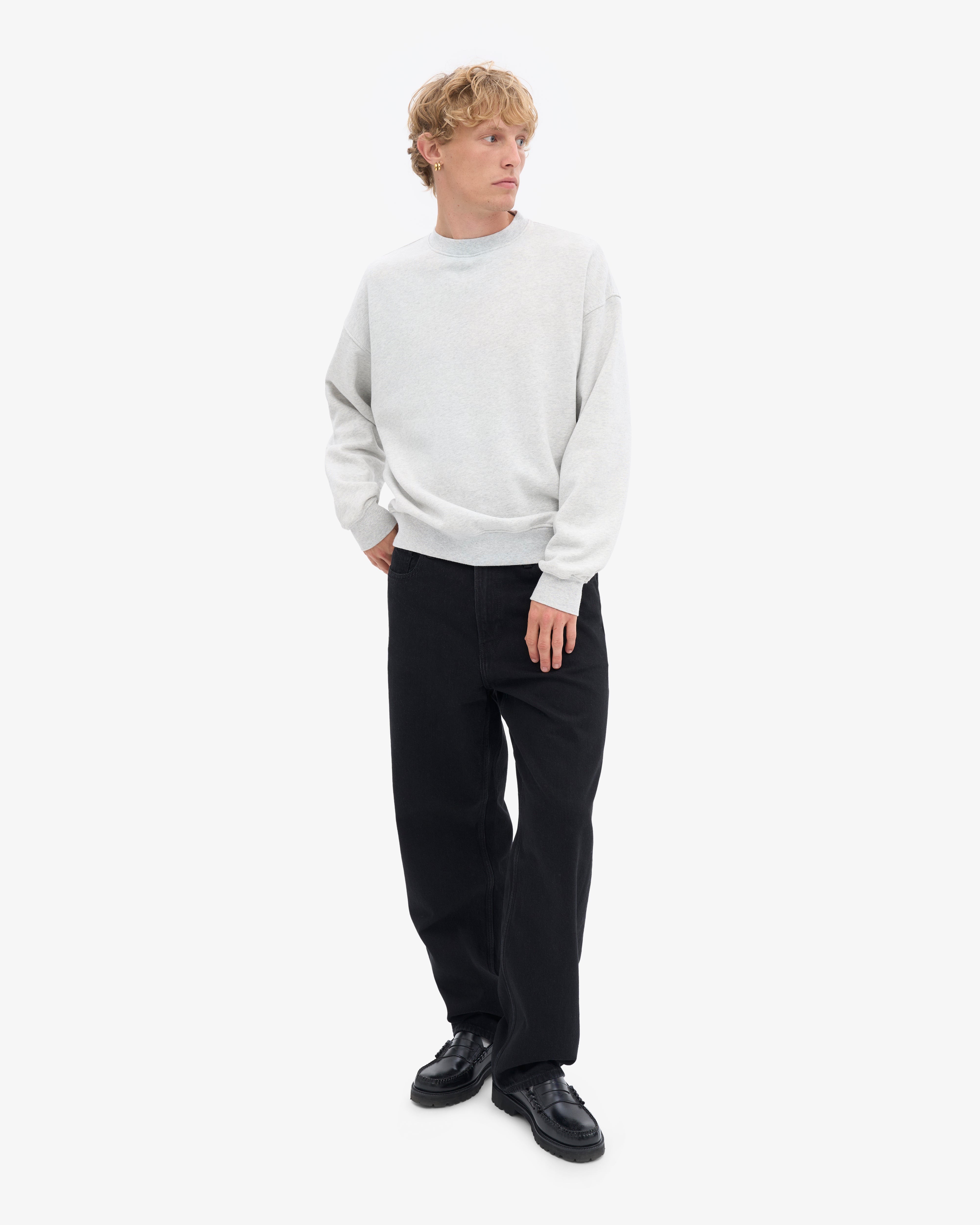 Organic Oversized Crew - Snow Melange