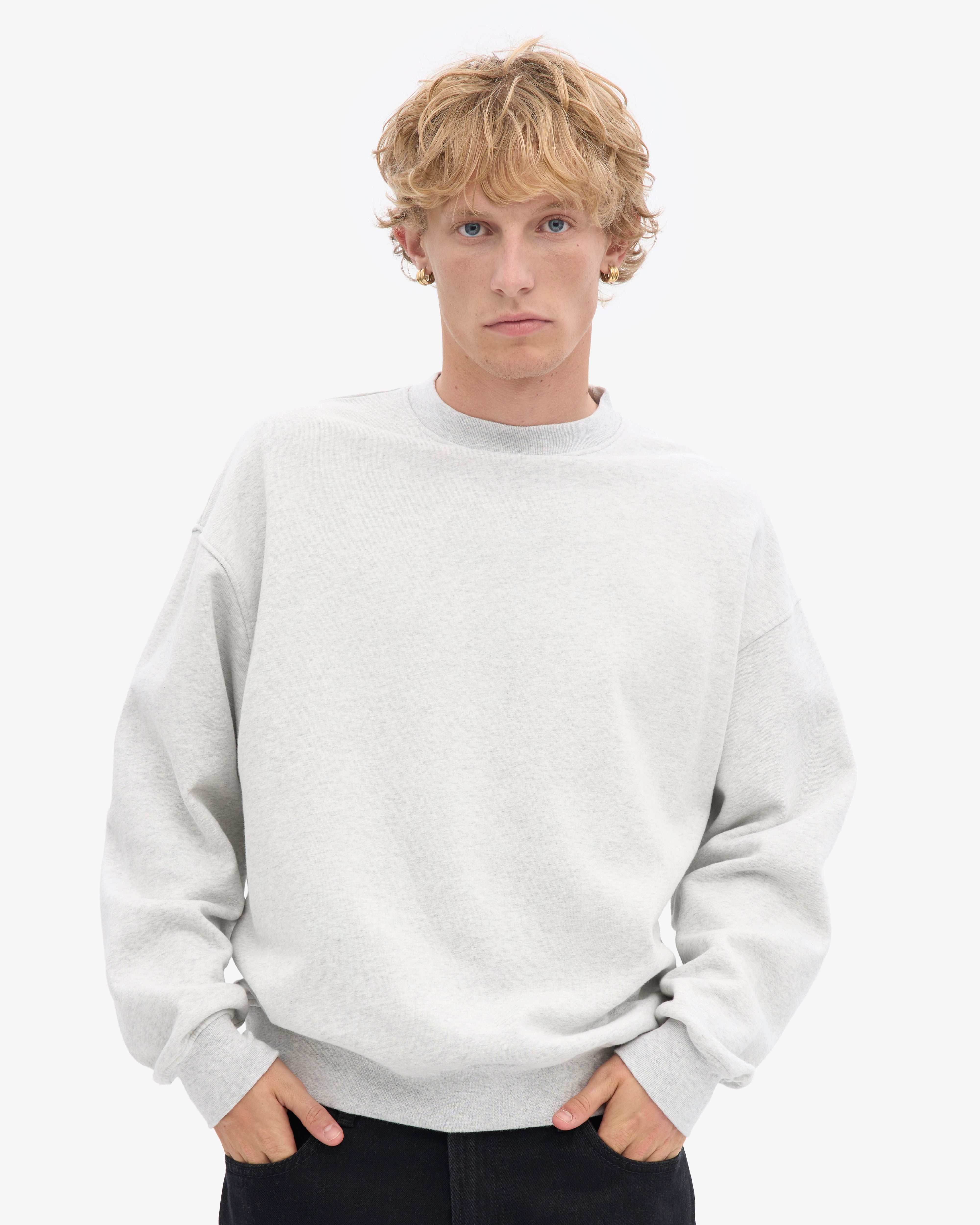Organic Oversized Crew - Snow Melange