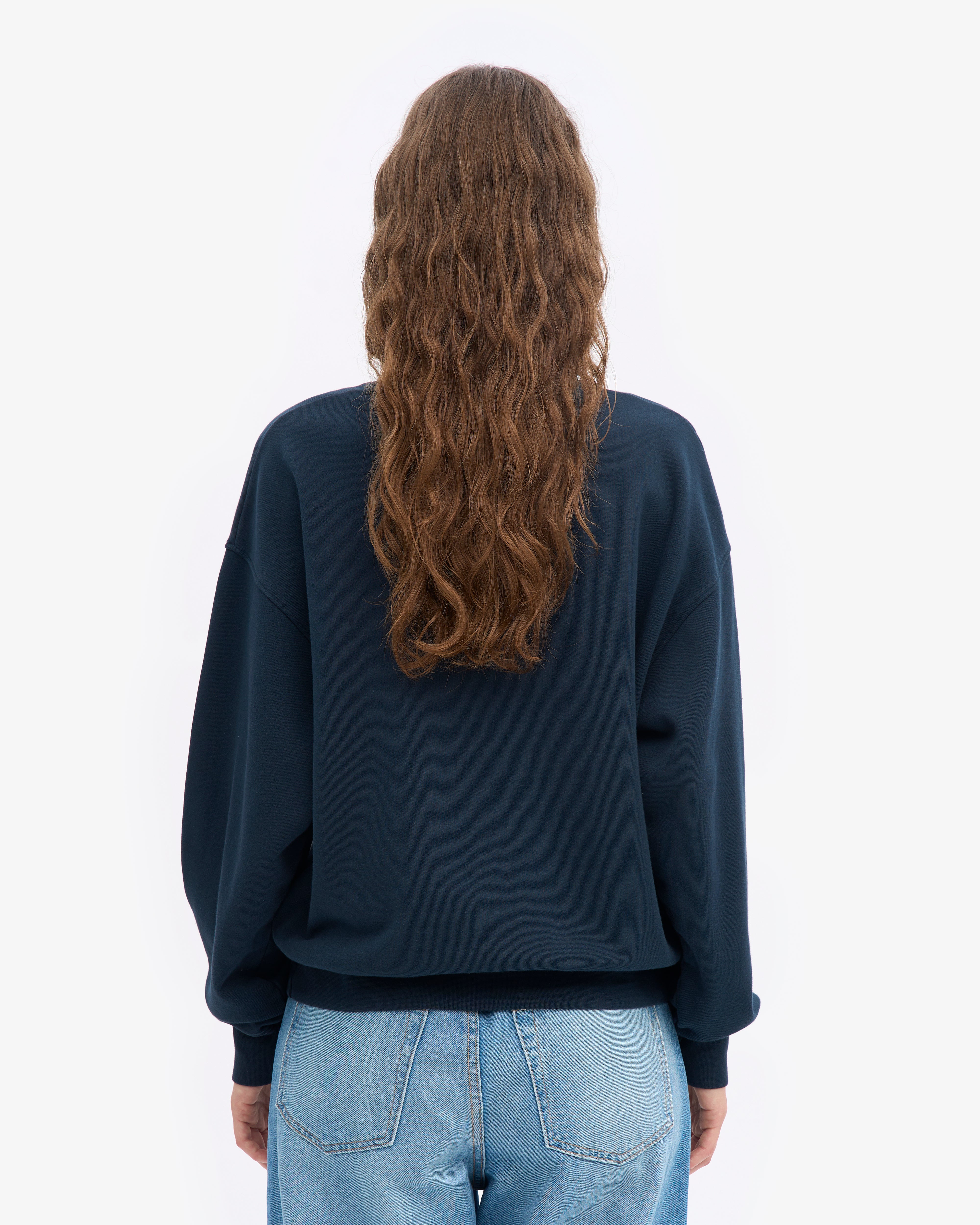 Organic Oversized Crew - Navy Blue
