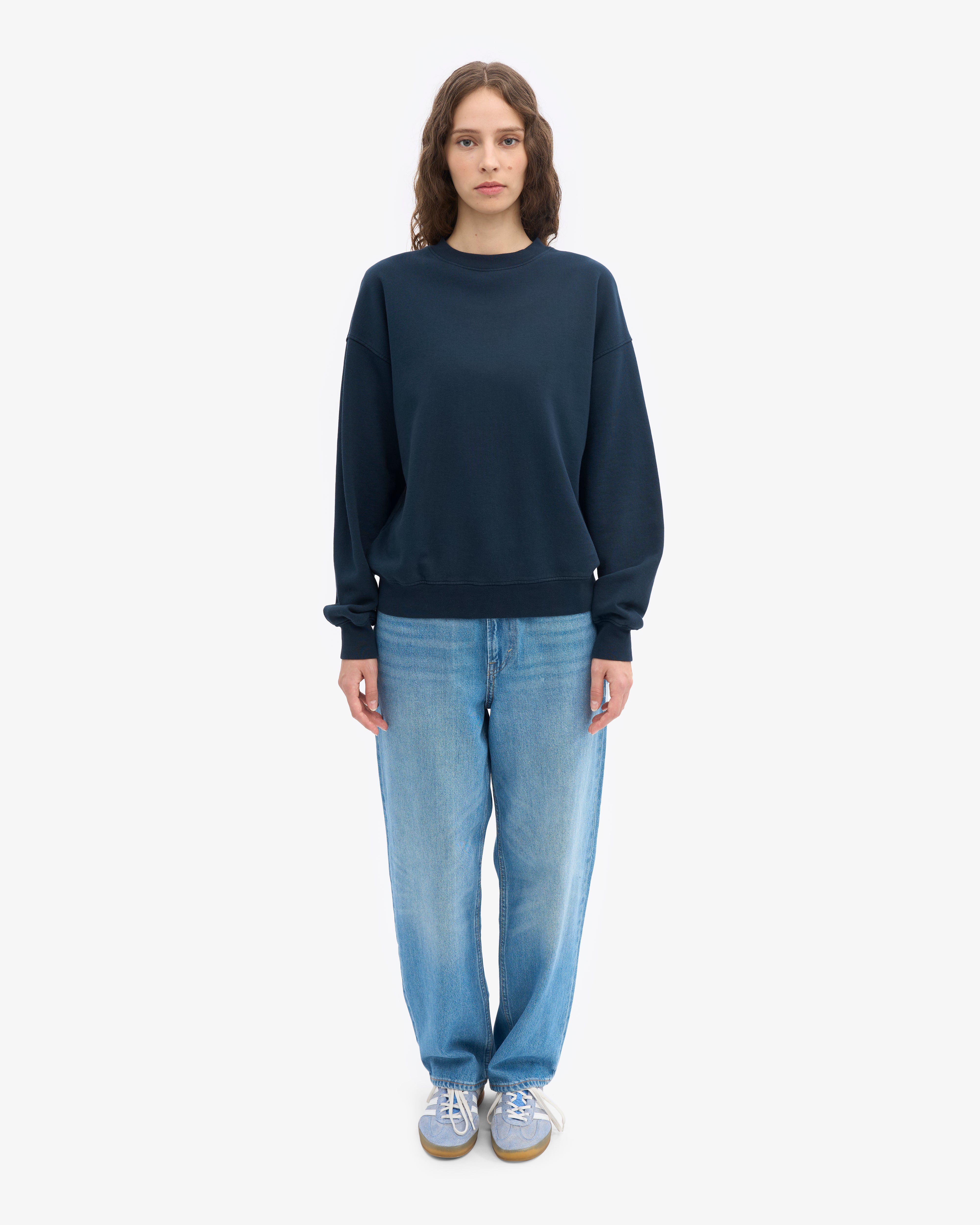 Organic Oversized Crew - Navy Blue