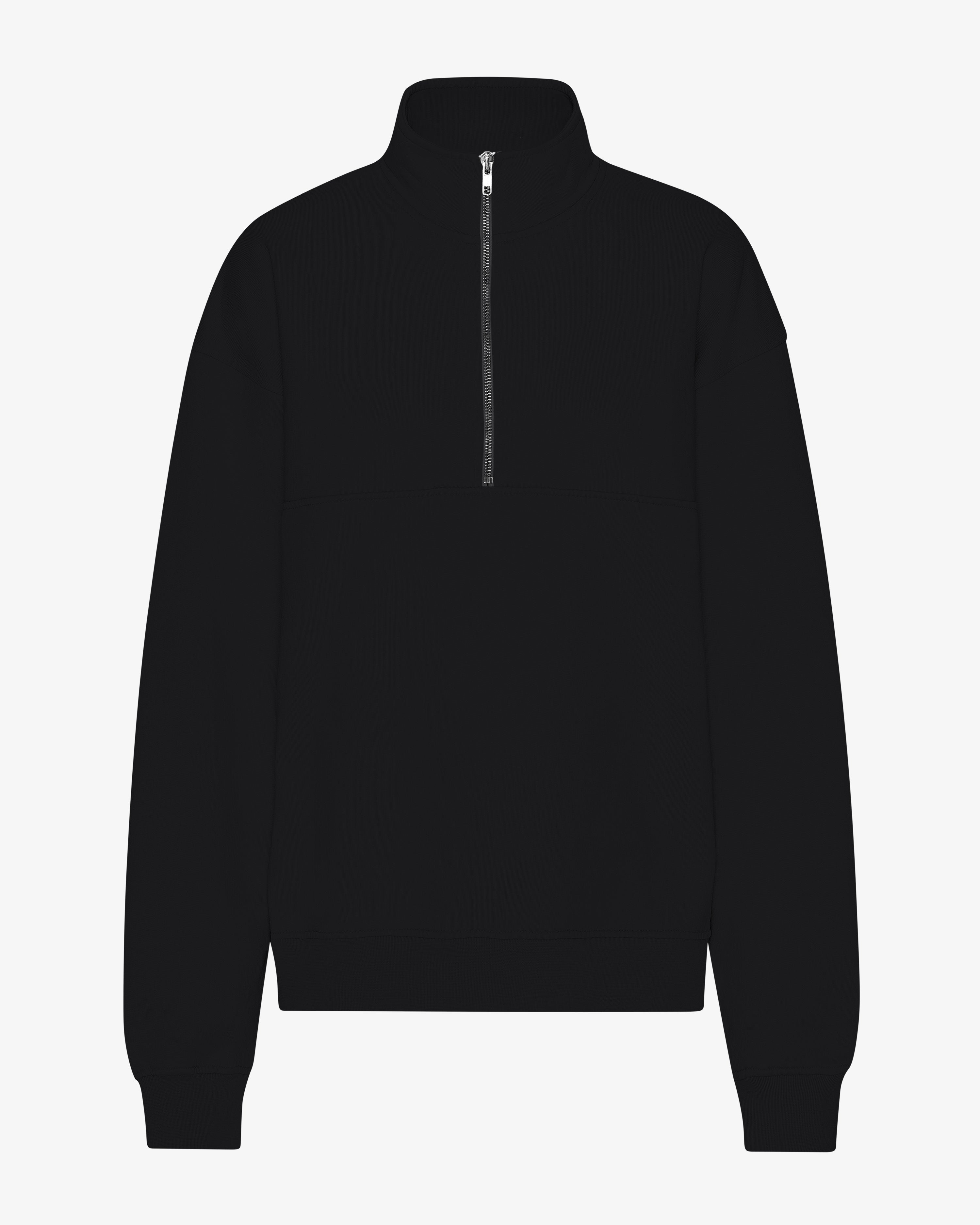 Organic Quarter Zip - Deep Black