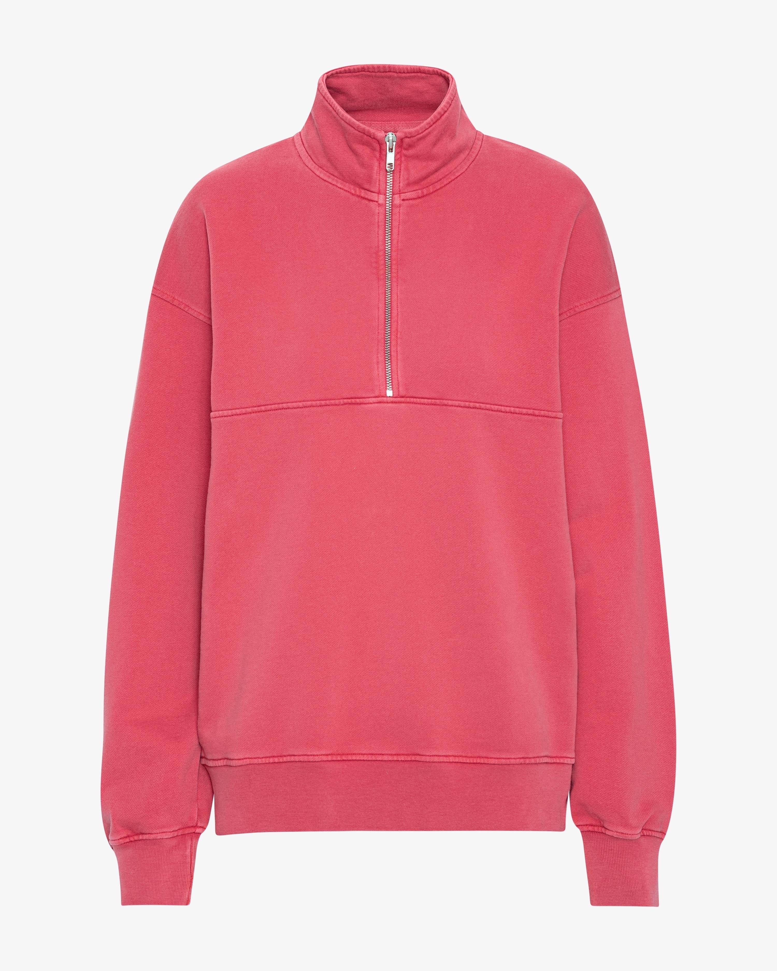 Organic Quarter Zip - Faded Red