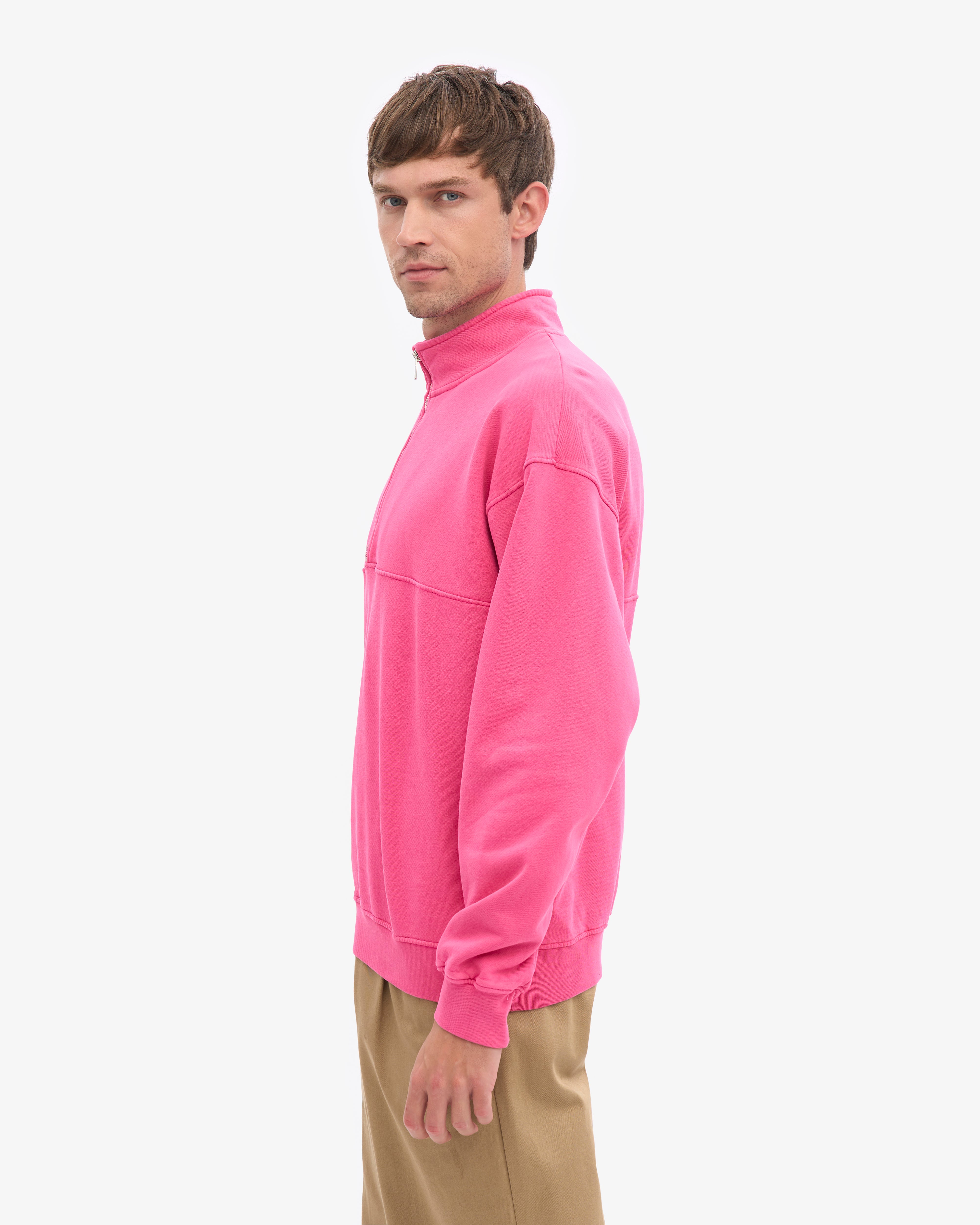 Organic Quarter Zip - Bubblegum Pink