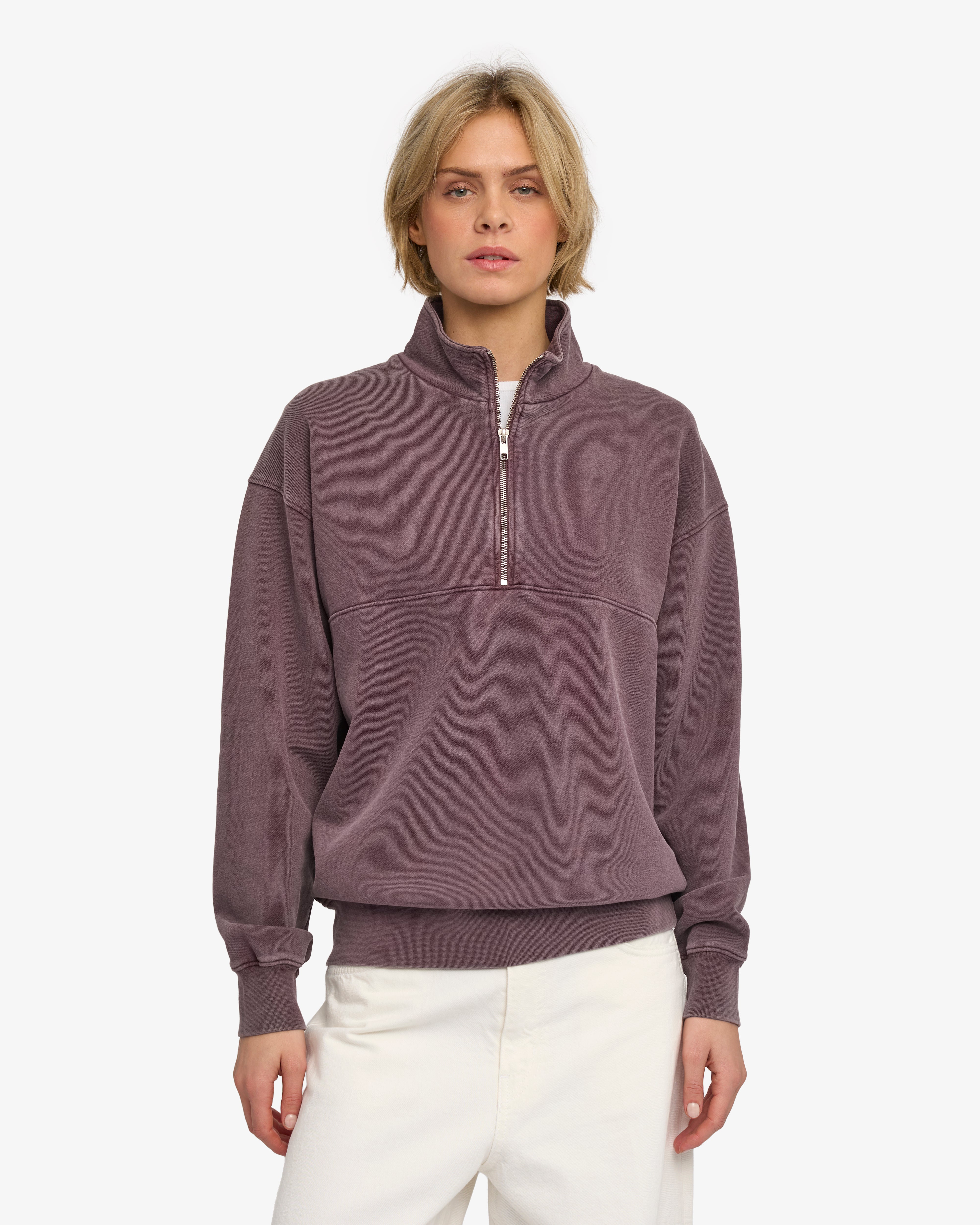 Organic Quarter Zip - Faded Grape