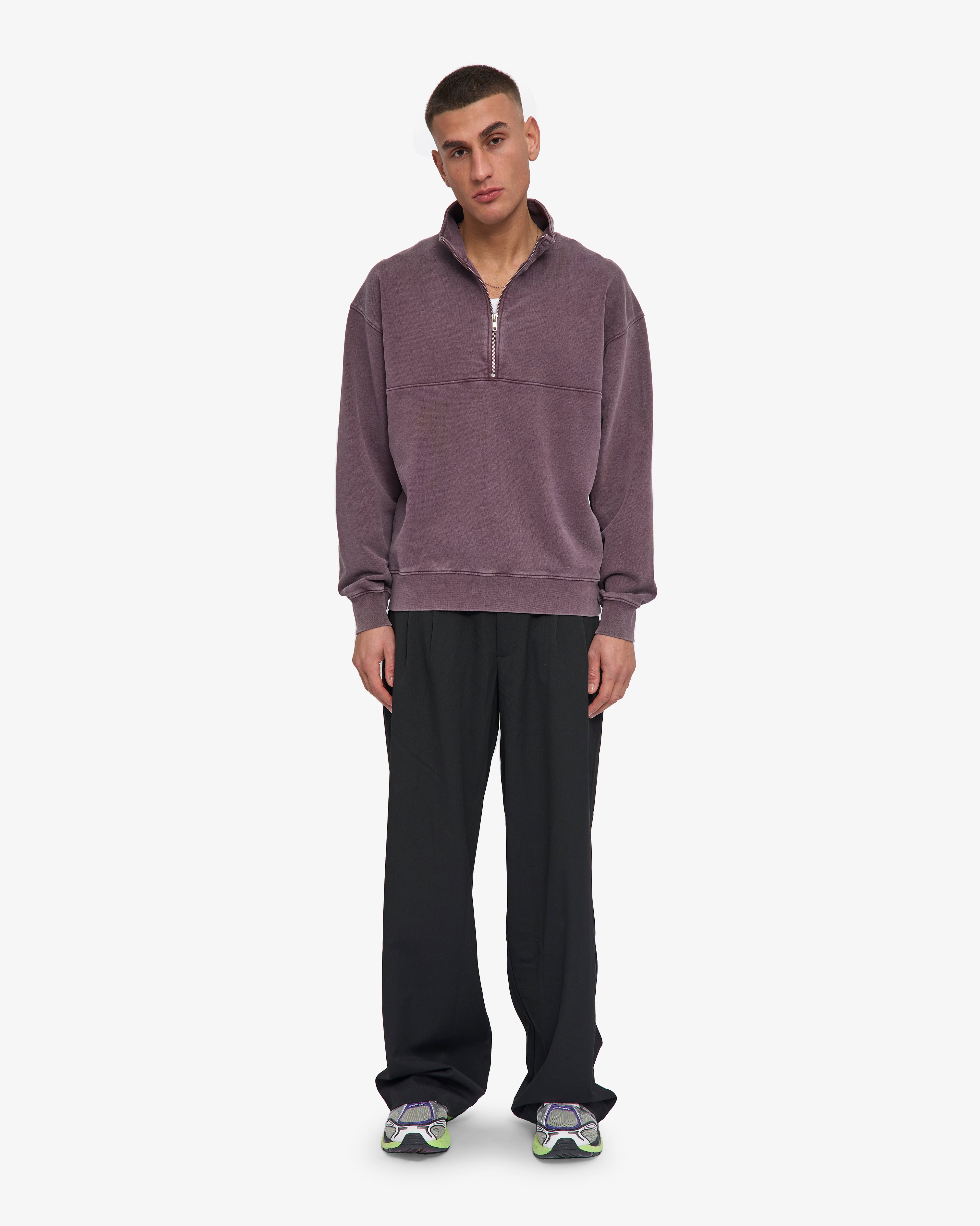 Organic Quarter Zip - Faded Grape