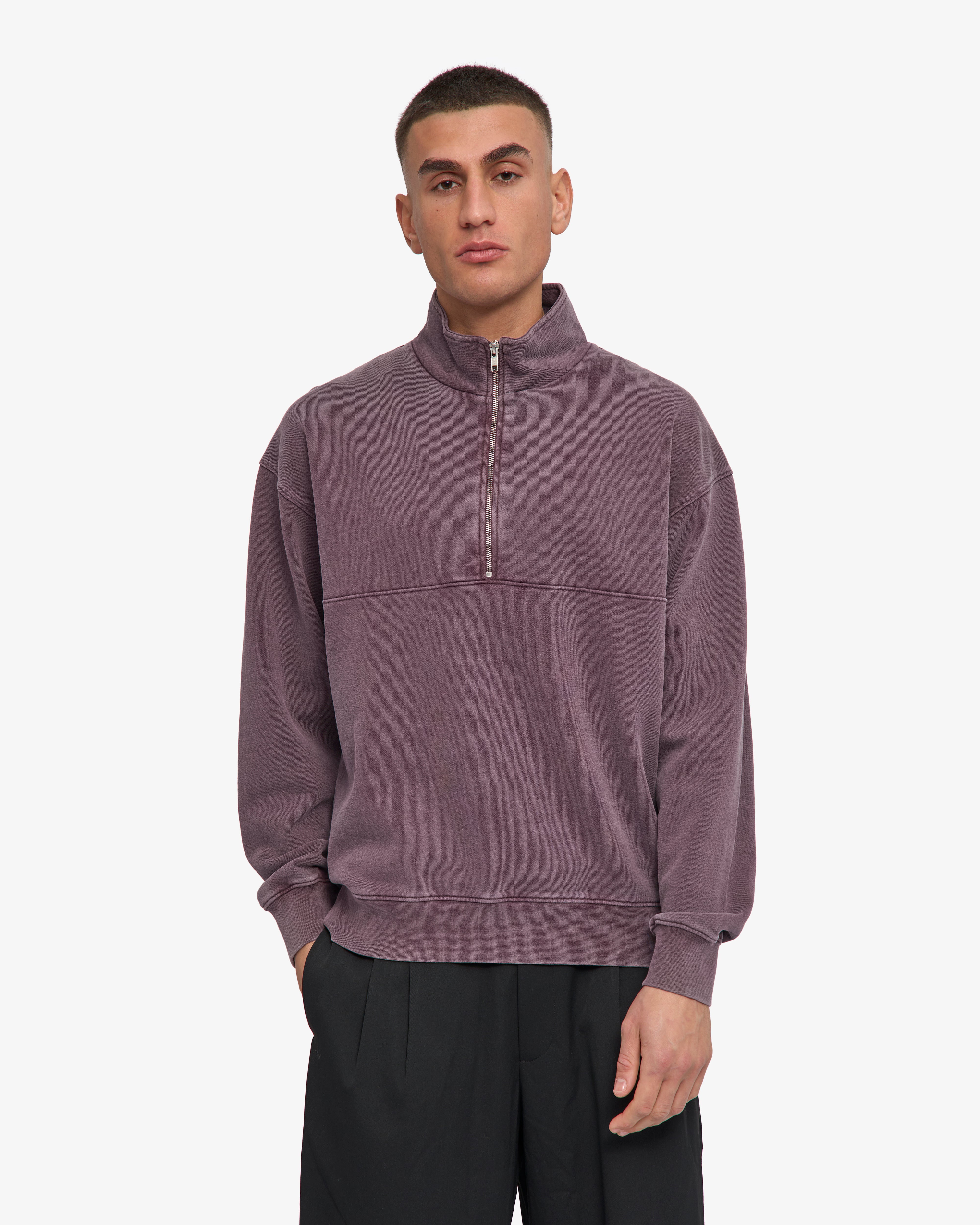 Organic Quarter Zip - Faded Grape