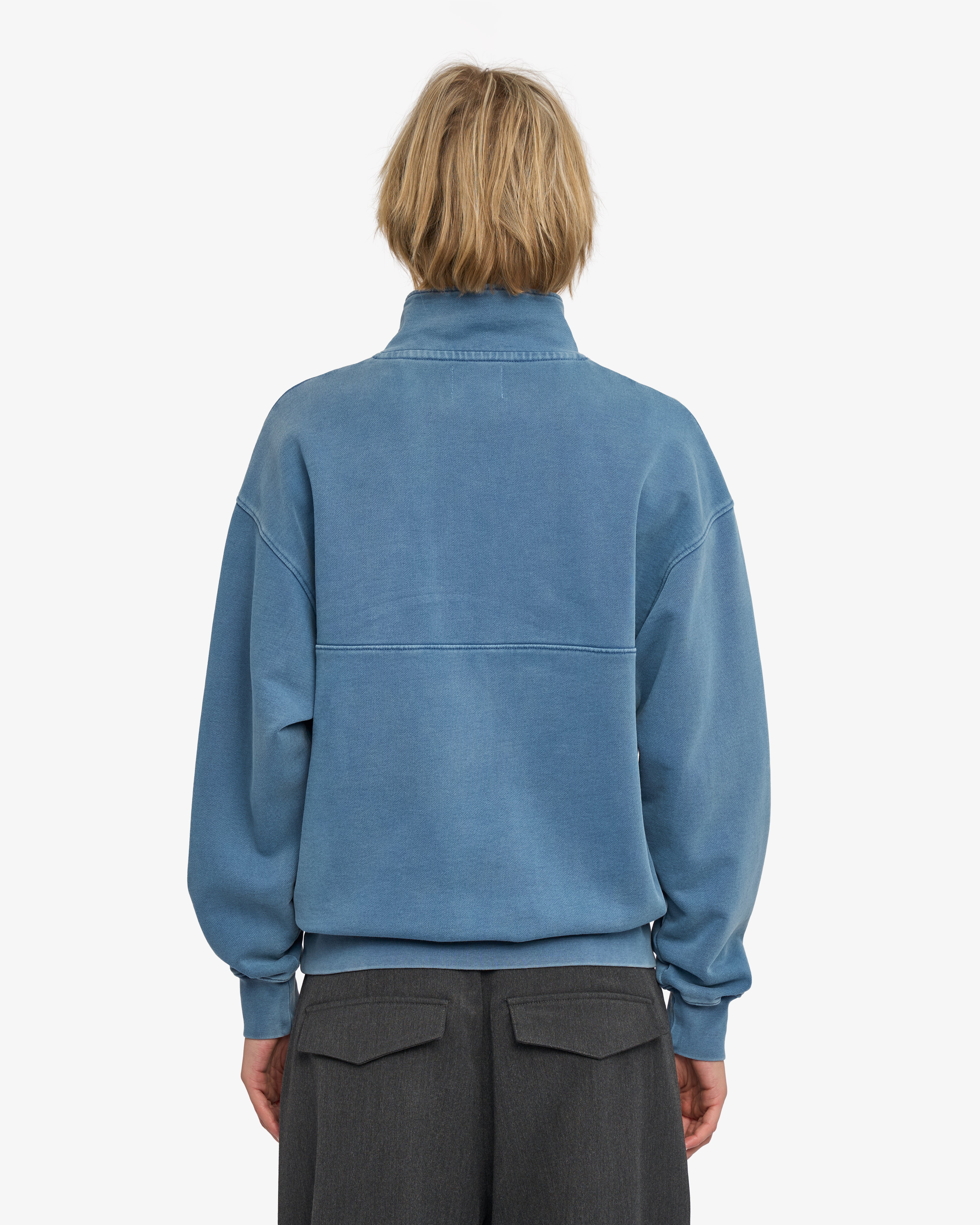 Organic Quarter Zip - Faded Indigo