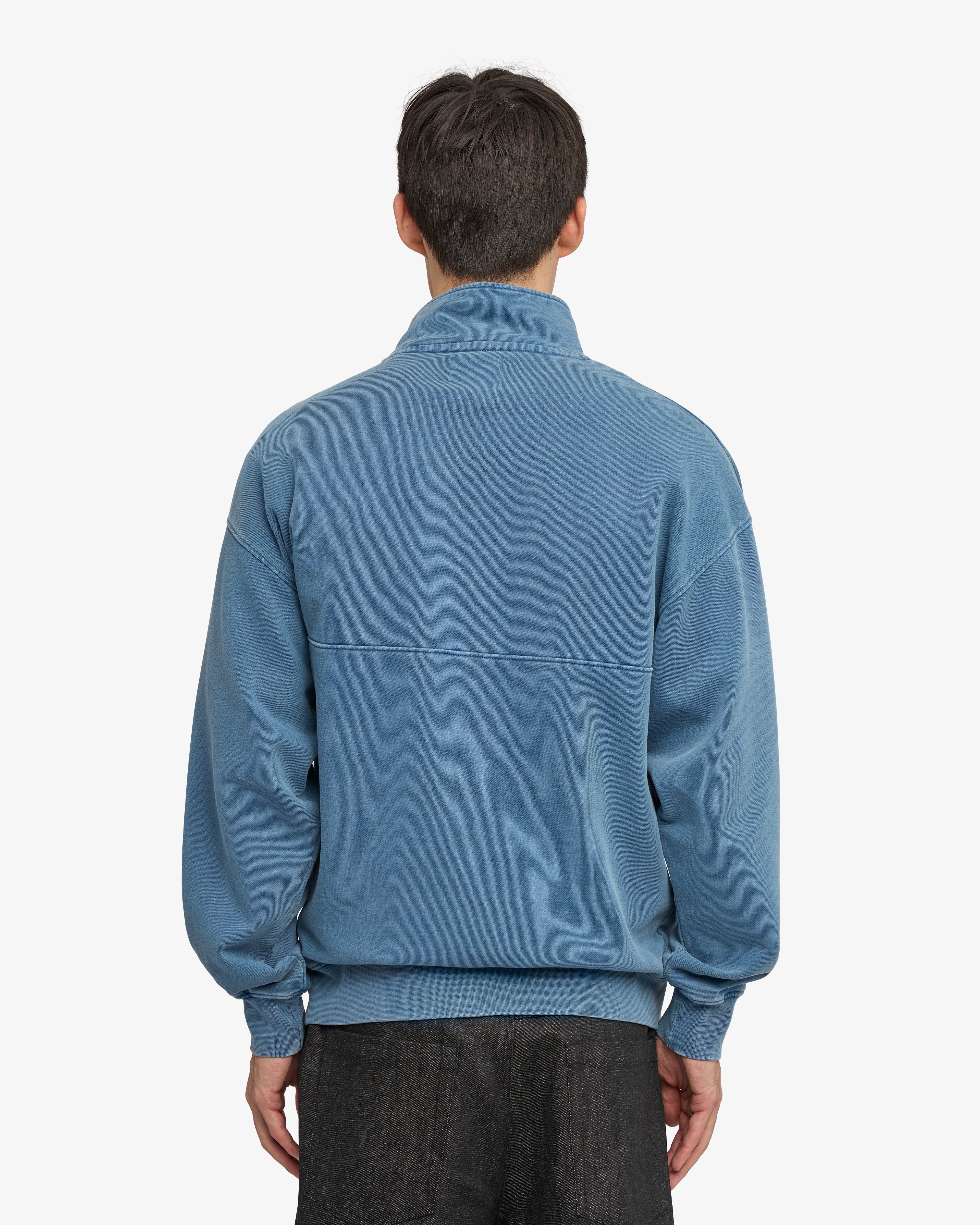 Organic Quarter Zip - Faded Indigo