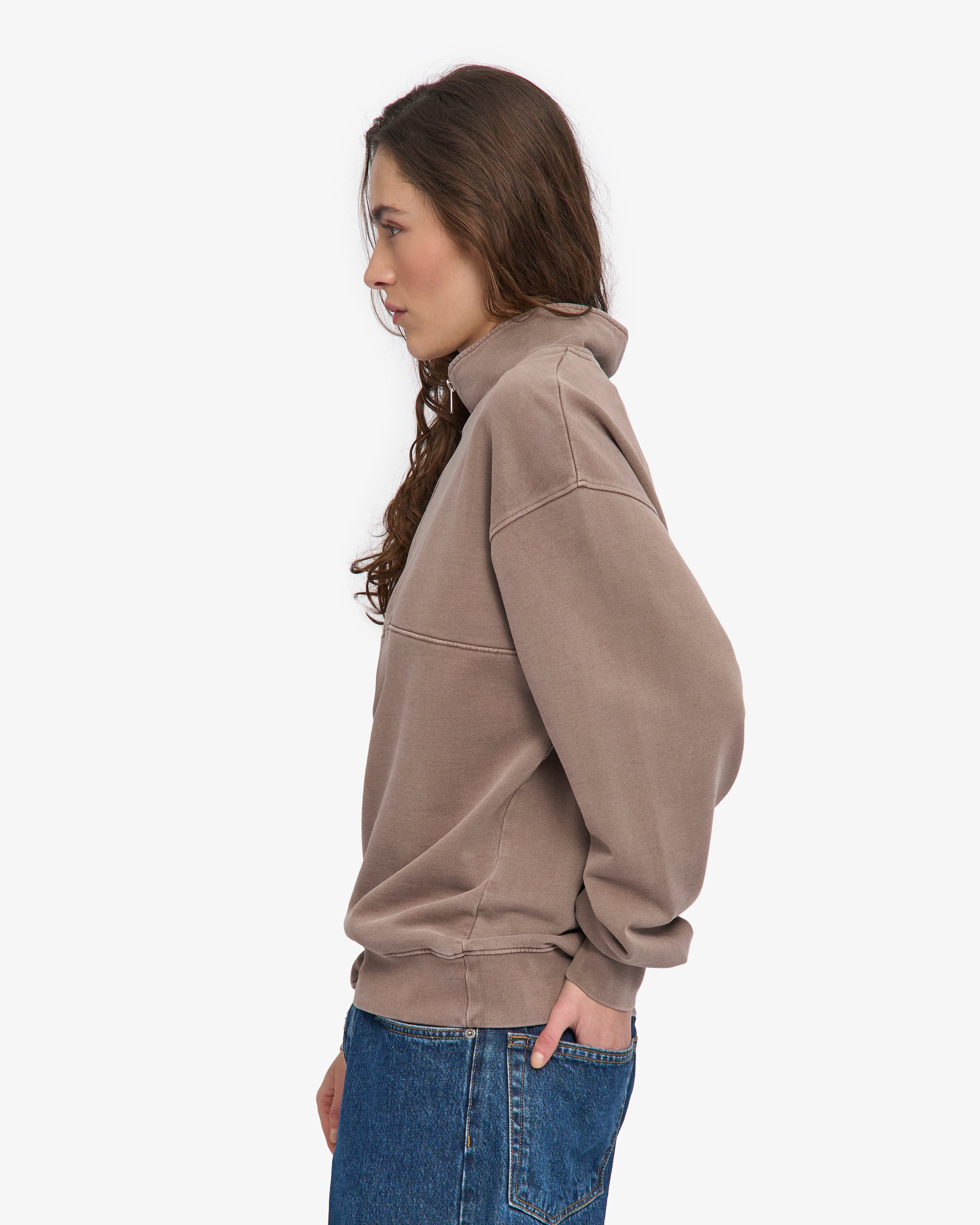 Organic Quarter Zip - Faded Khaki