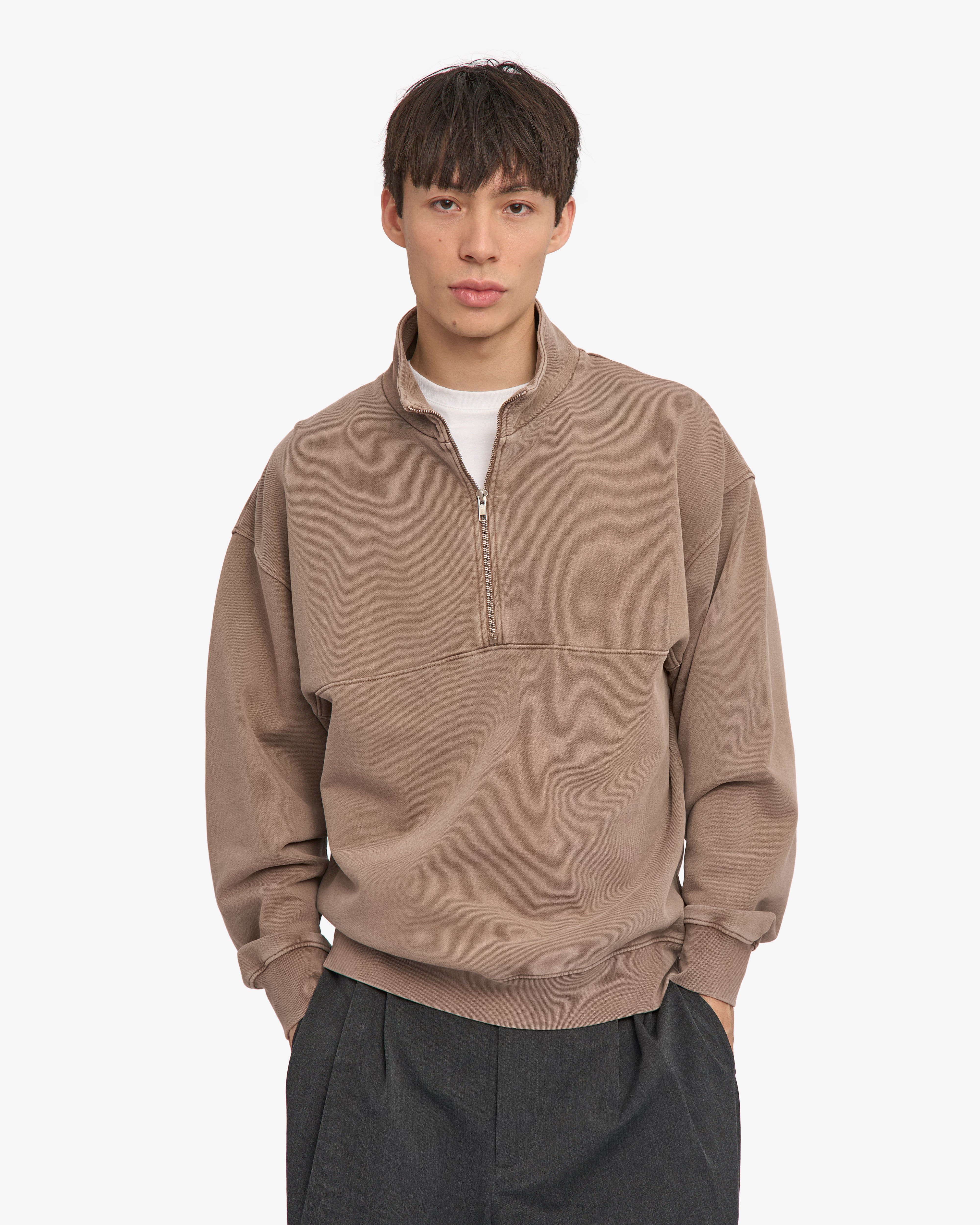 Organic Quarter Zip - Faded Khaki