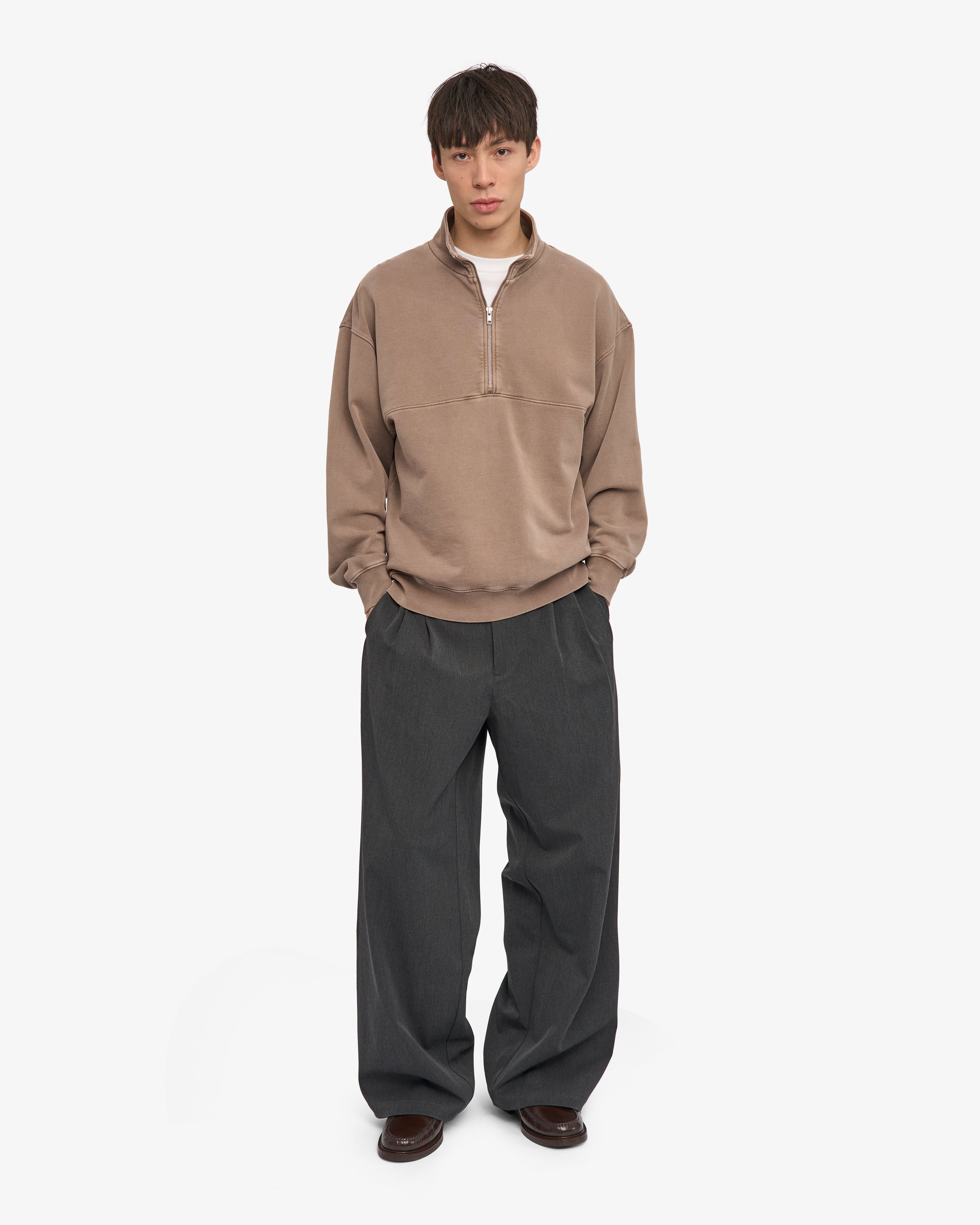 Organic Quarter Zip - Faded Khaki