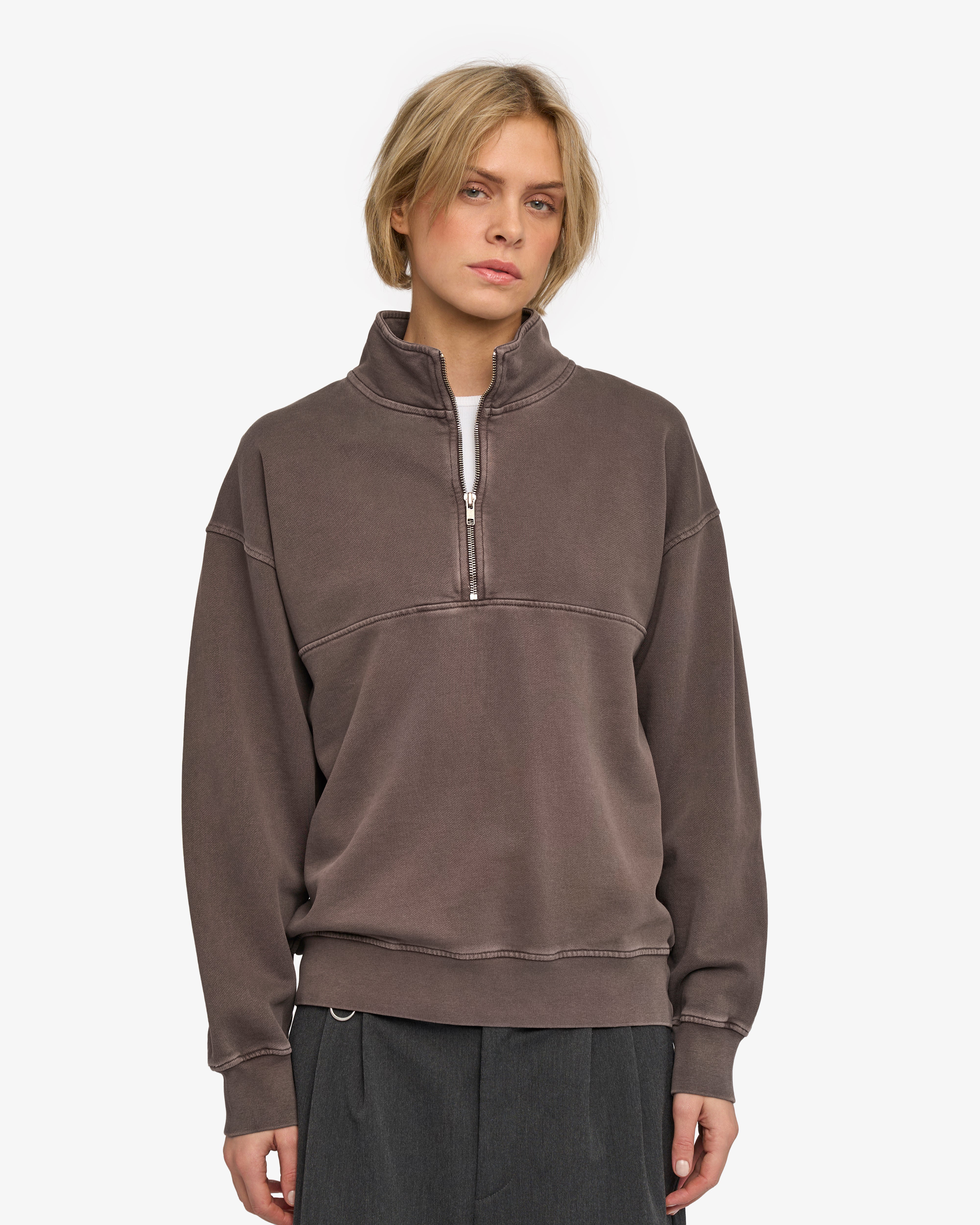 Organic Quarter Zip - Faded Mud