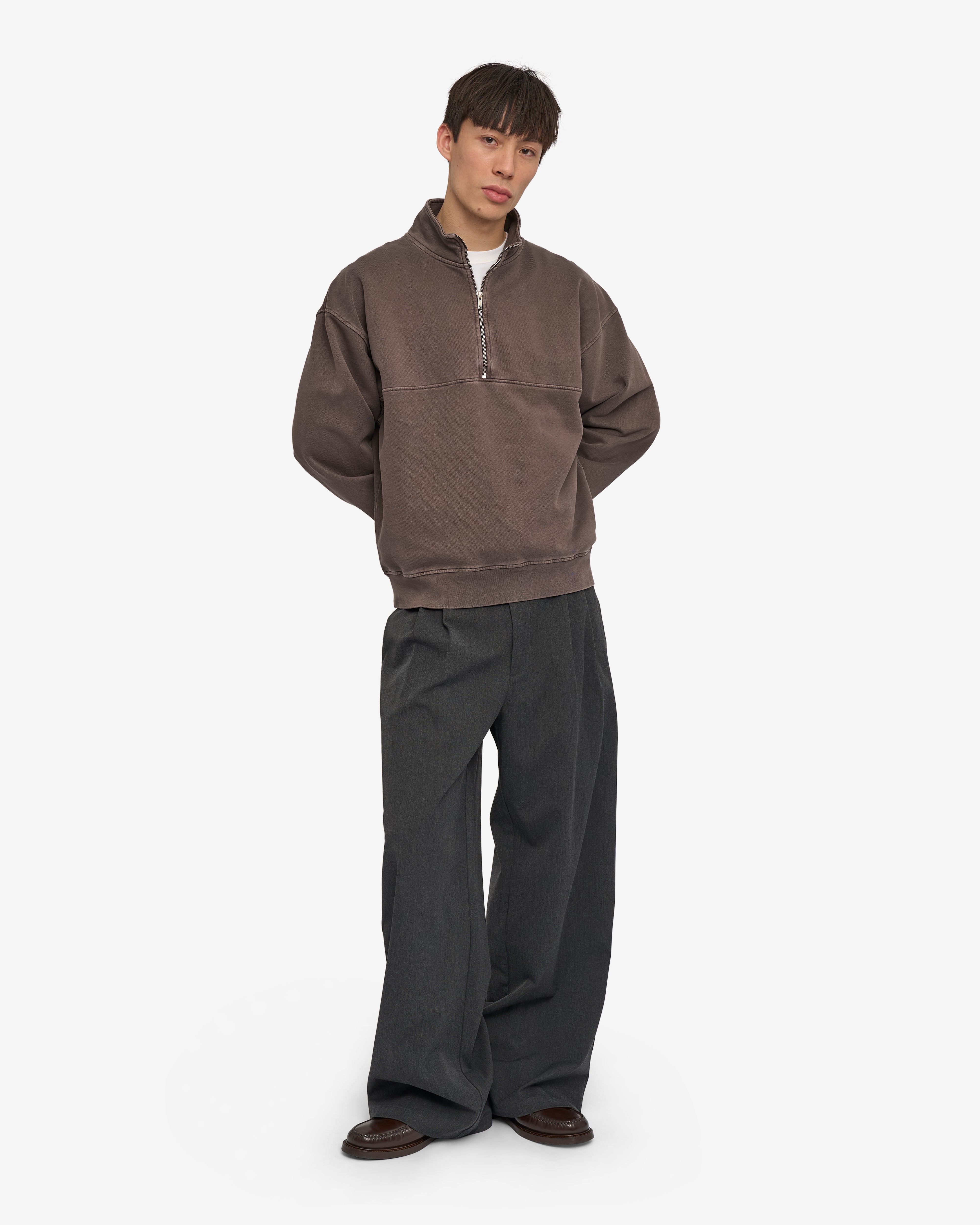 Organic Quarter Zip - Faded Mud