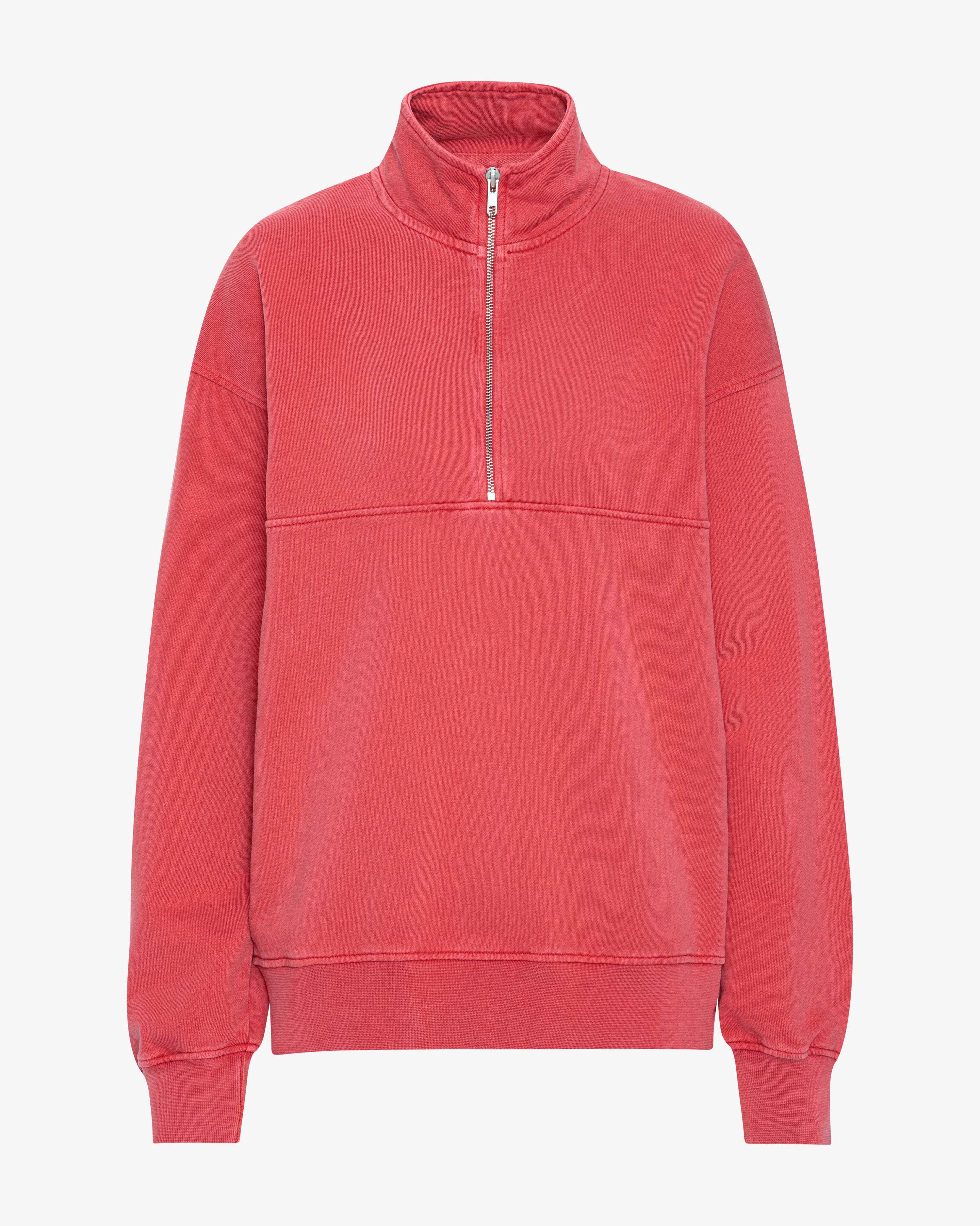 Organic Quarter Zip - Faded Red