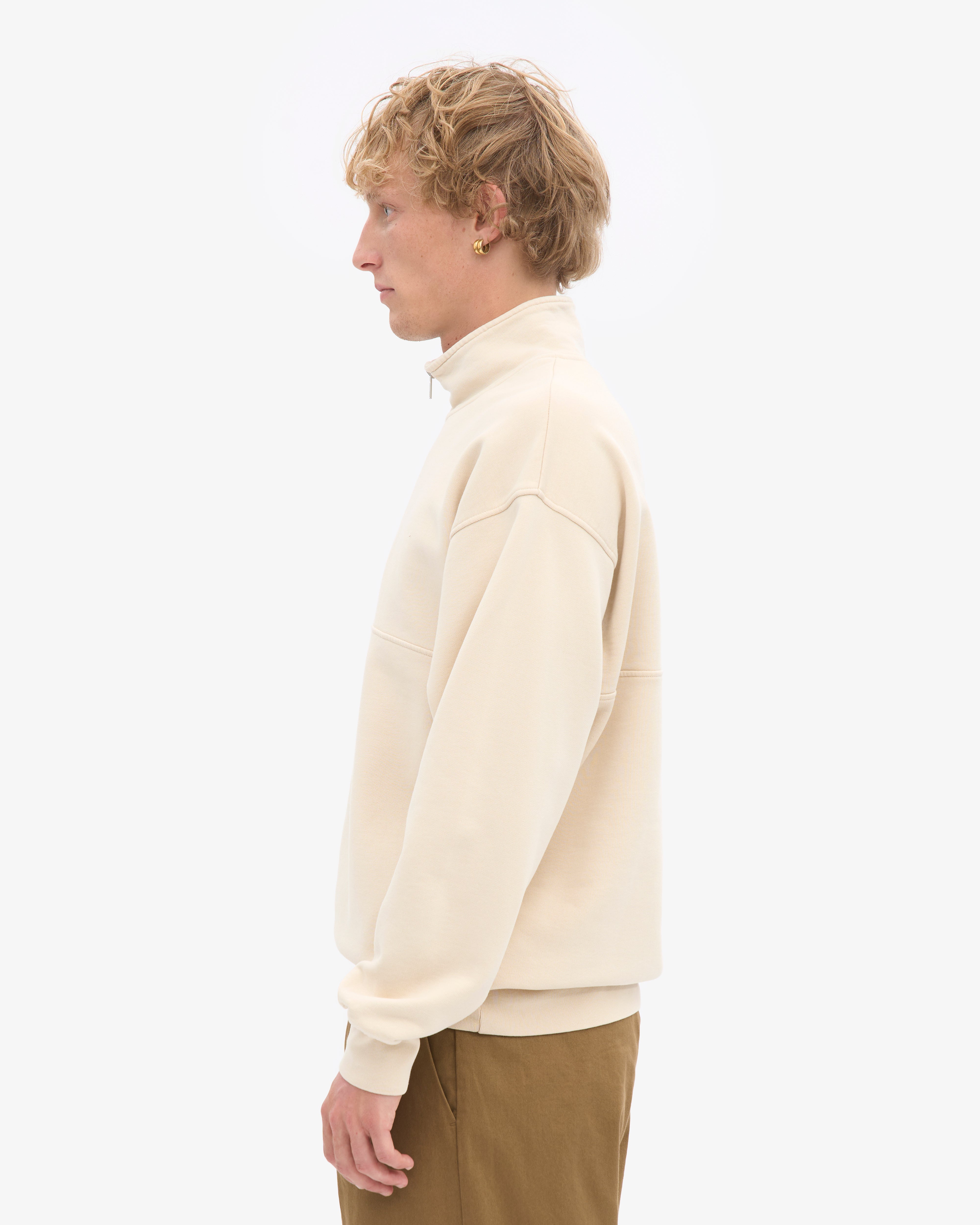 Organic Quarter Zip - Ivory White