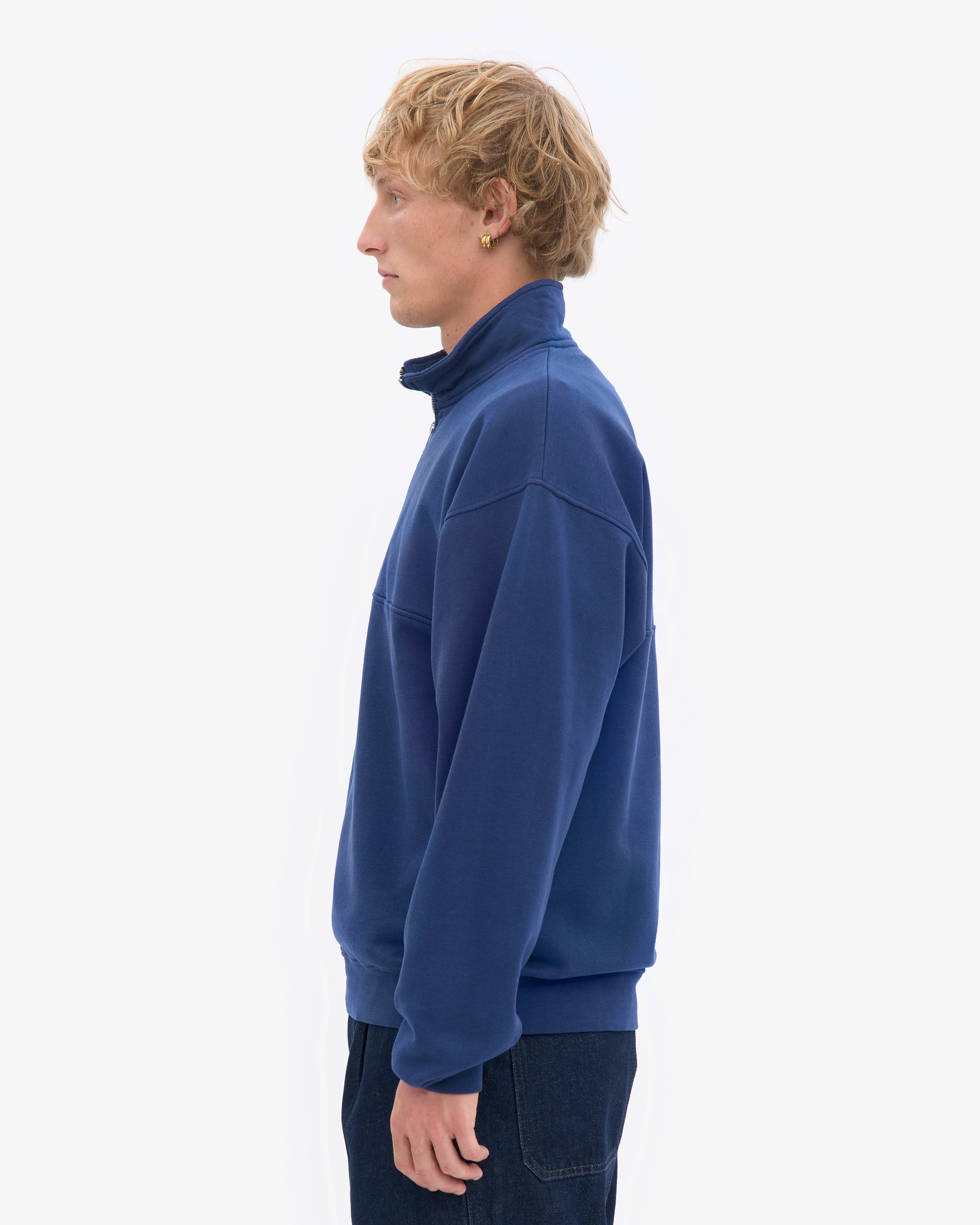Organic Quarter Zip - Marine Blue