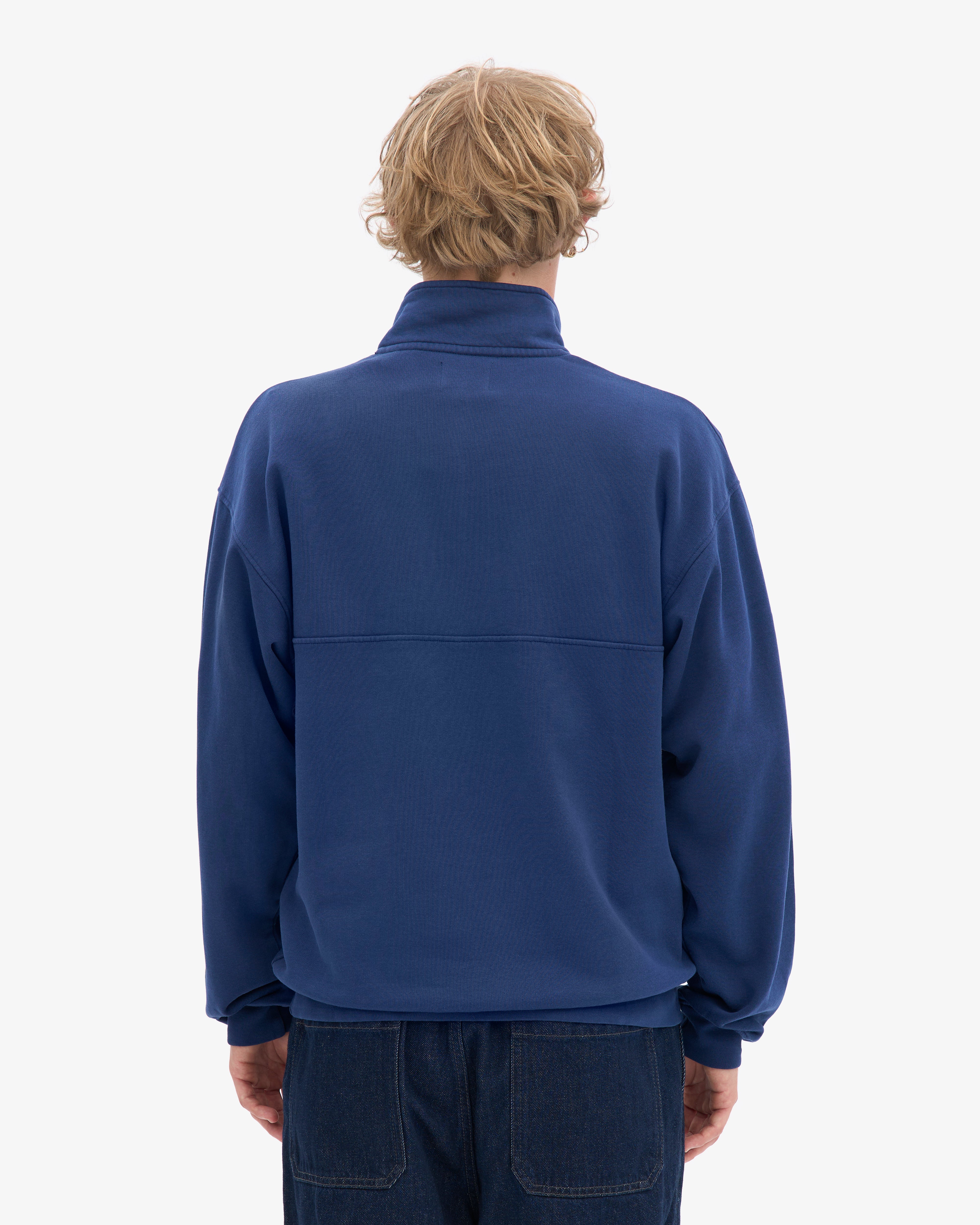 Organic Quarter Zip - Marine Blue