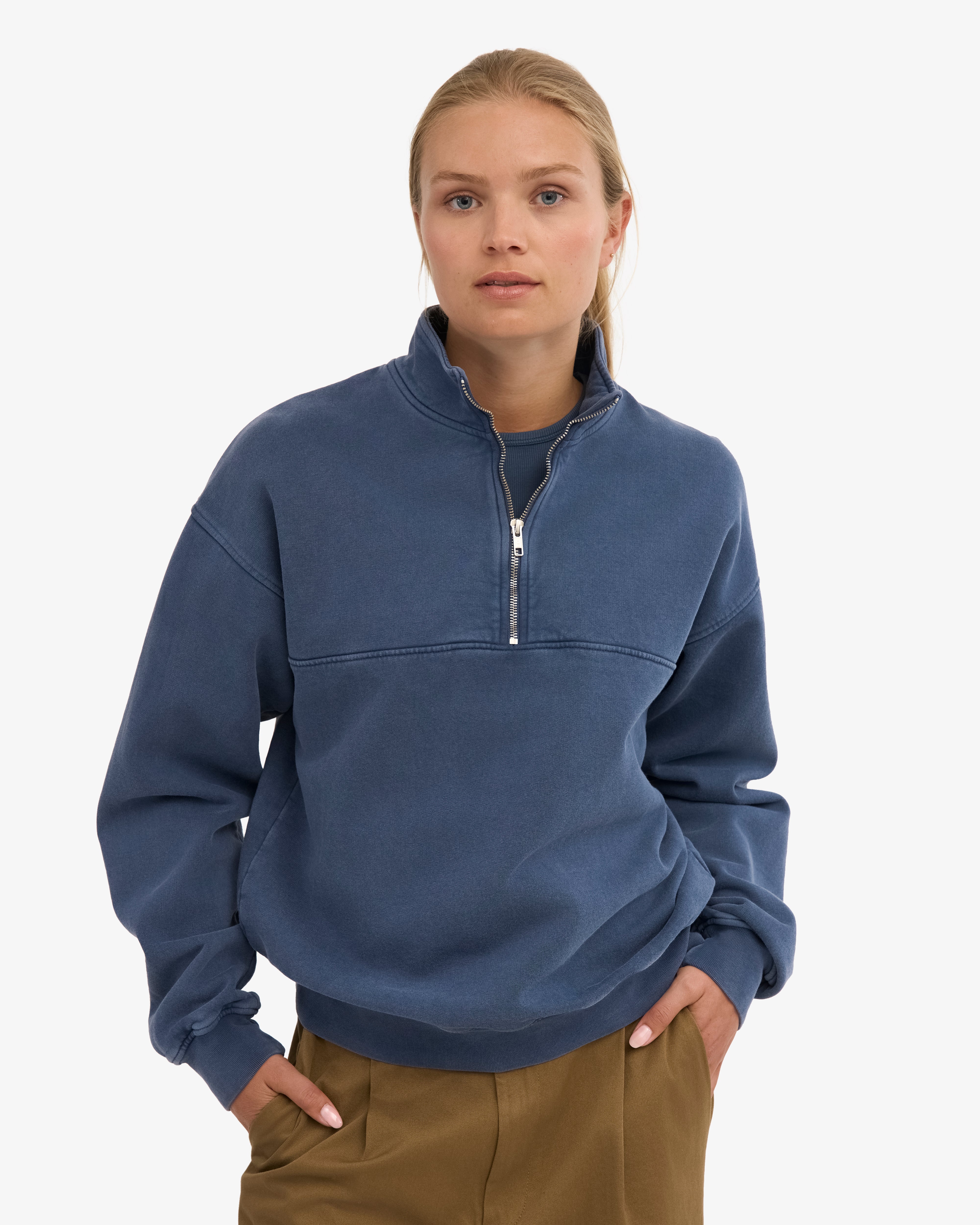 Organic Quarter Zip - Neptune Blue