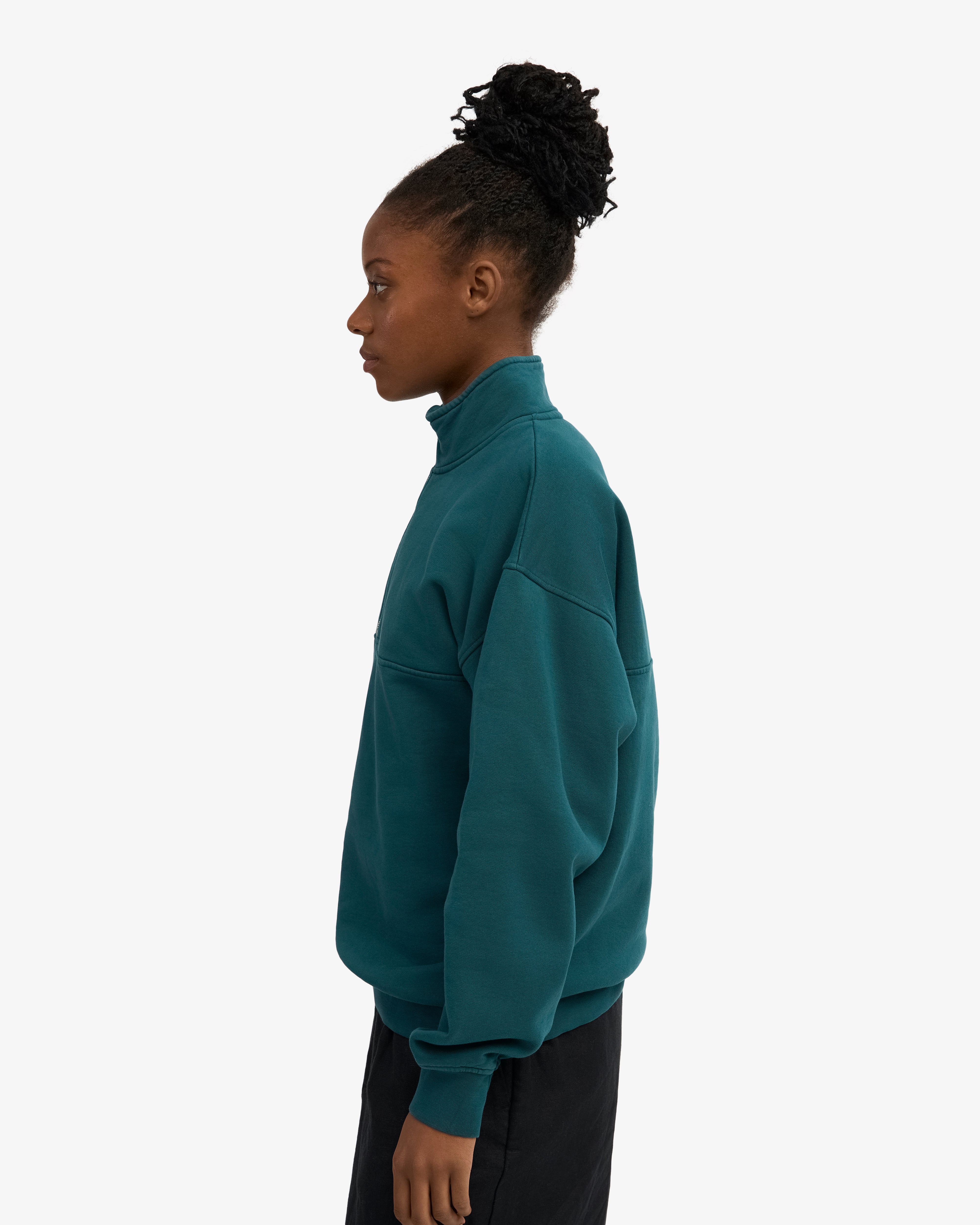 Organic Quarter Zip - Ocean Green
