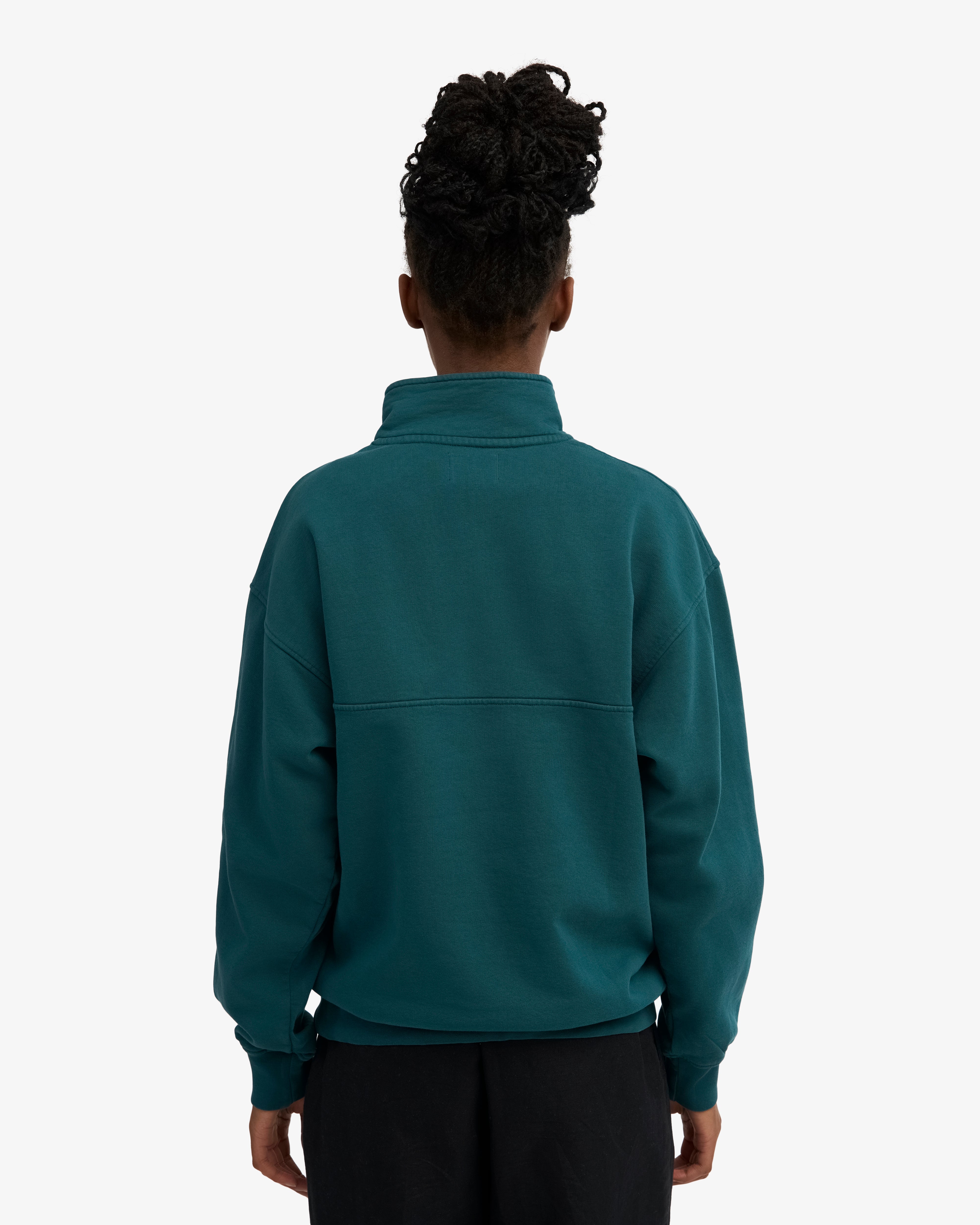Organic Quarter Zip - Ocean Green