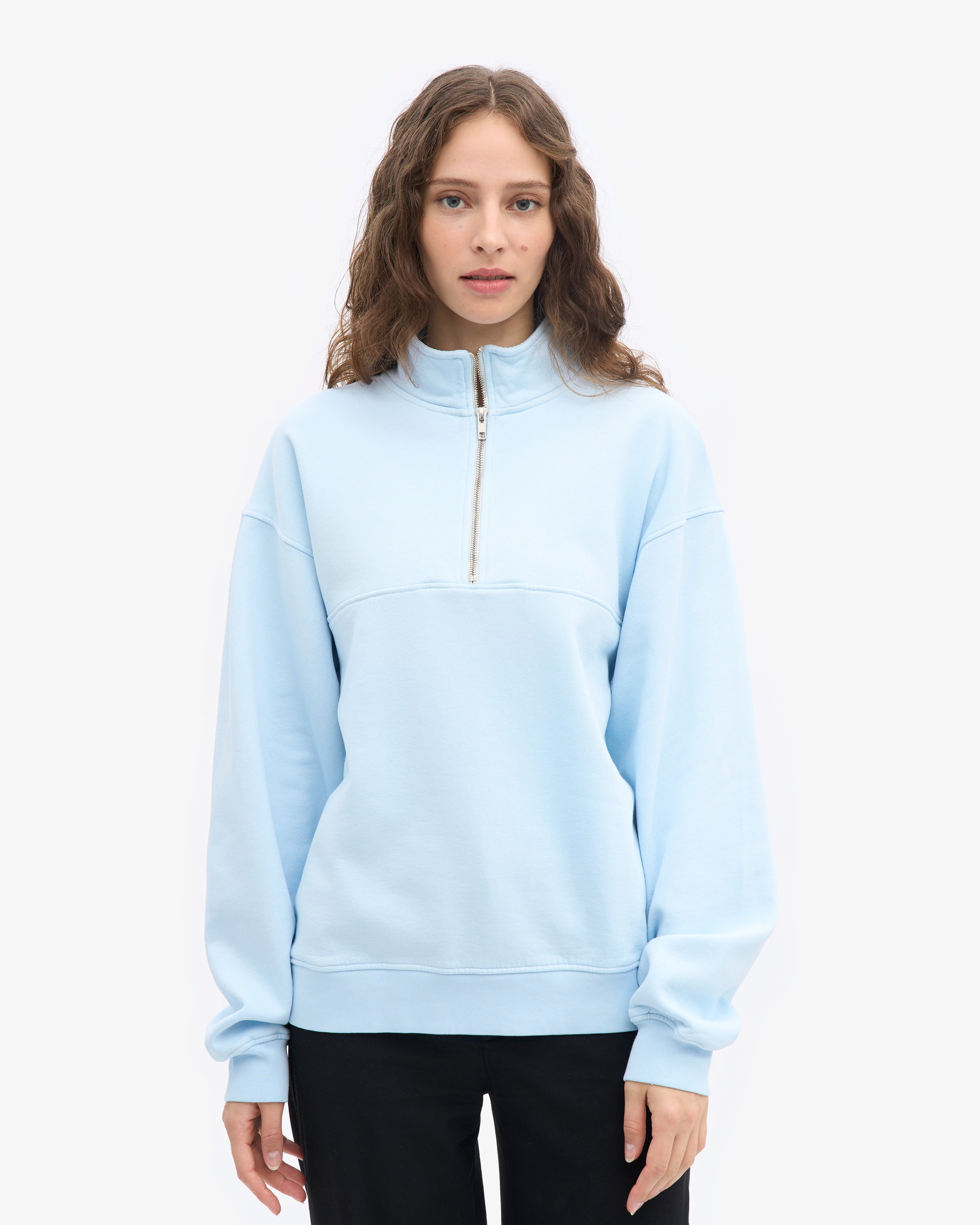 Organic Quarter Zip - Polar Blue